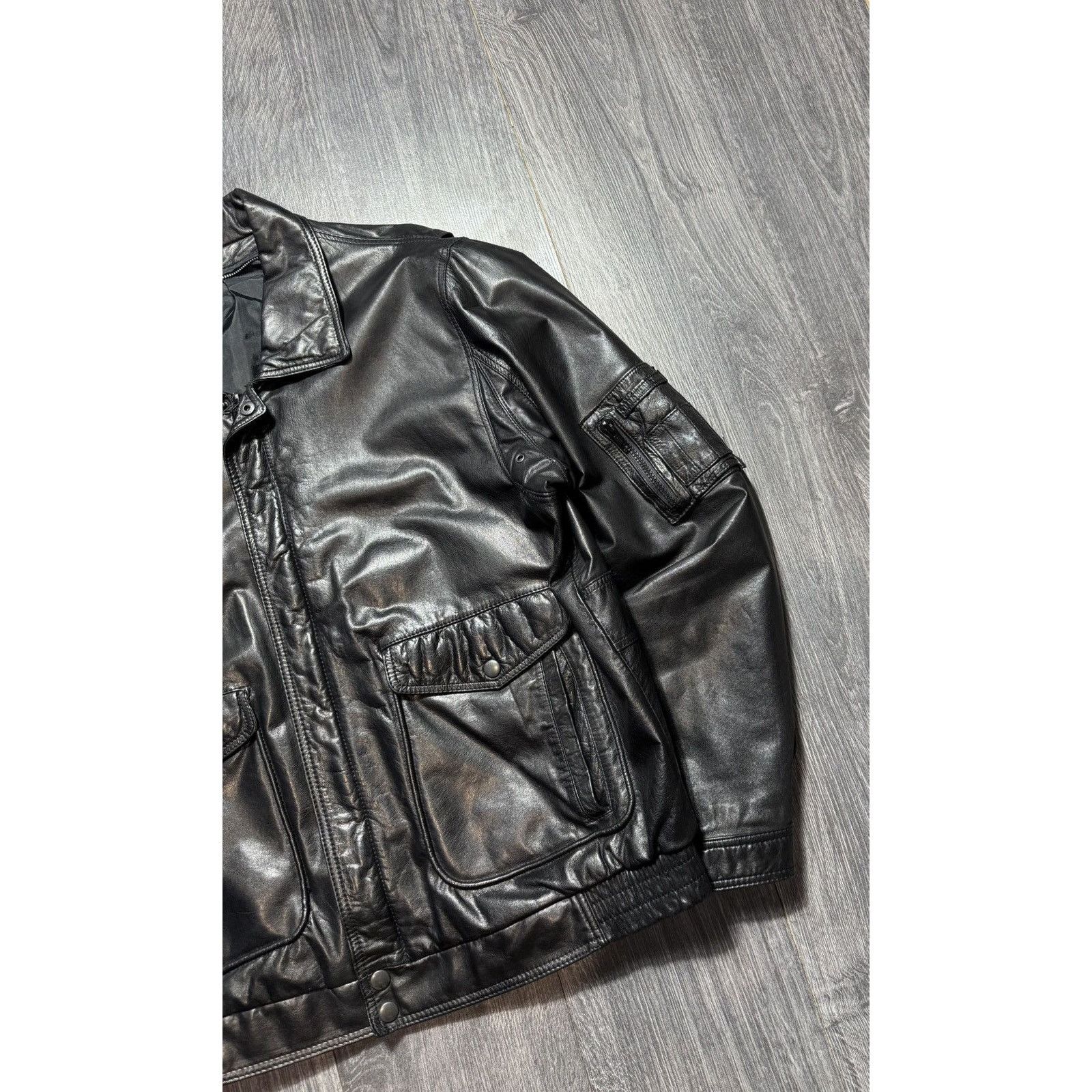 Vintage 90s Vintage Leather Aviator Pilot Leather Jacket Size US L / EU 52-54 / 3 - 2 Thumbnail