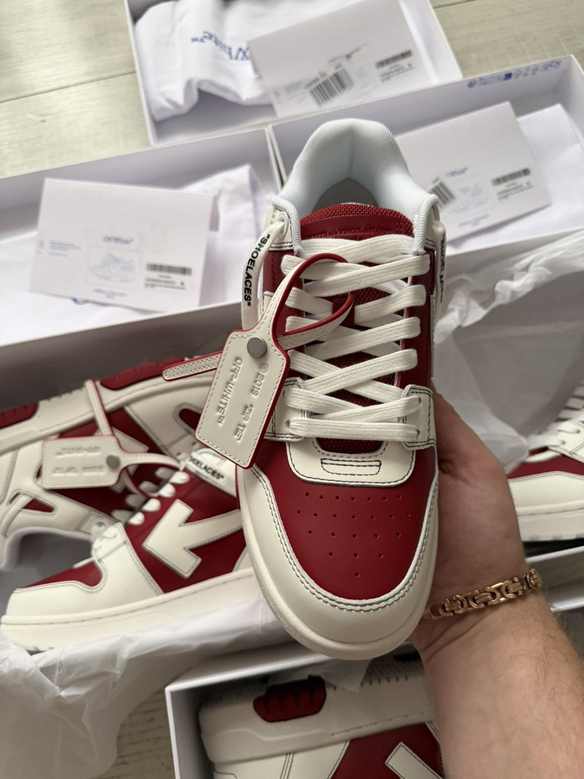 Off-White Off White Out Off Office Whute Burgundy Size US 9 / IT 39 - 2 Thumbnail