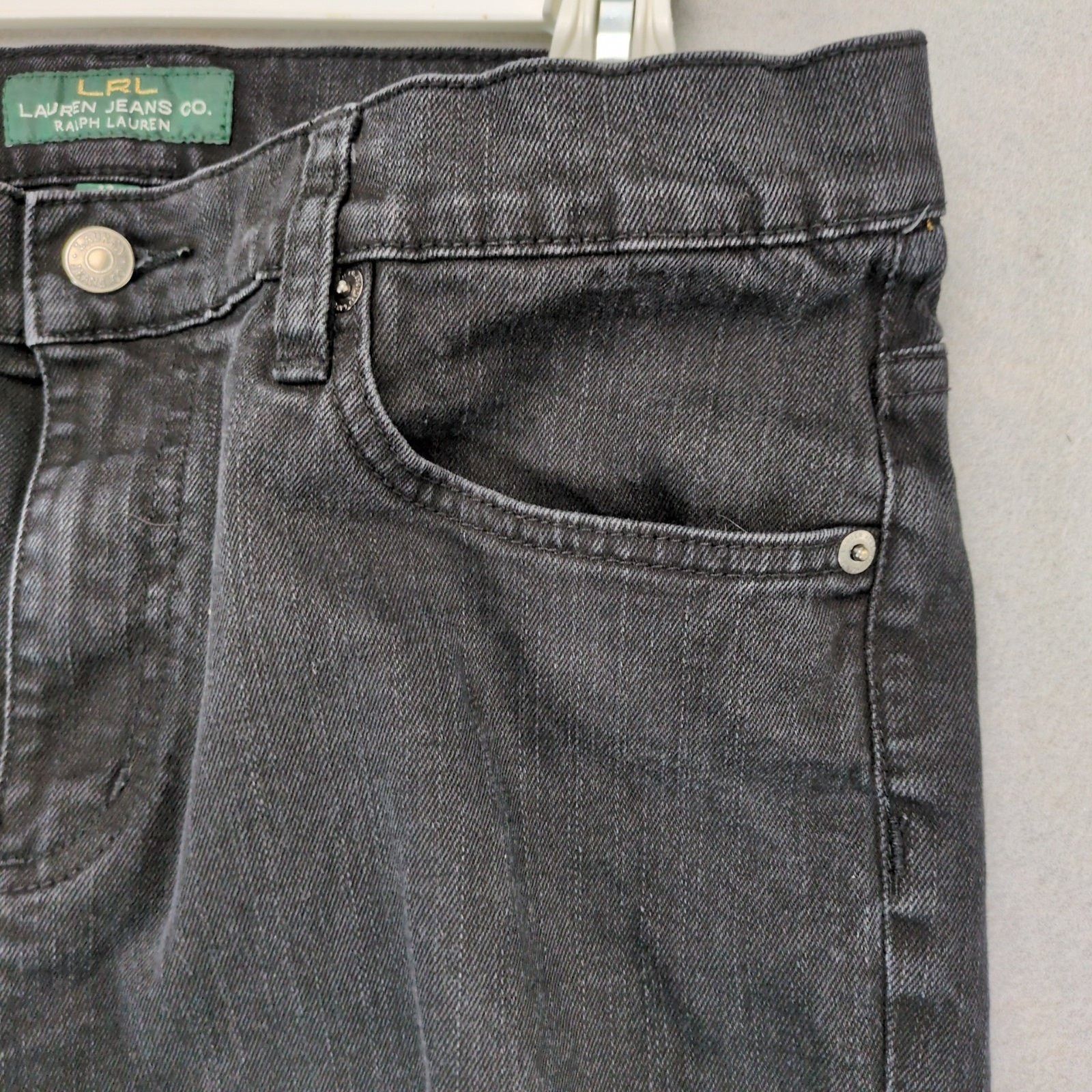Ralph Lauren LRL Ralph Lauren Women's 12 Black Classic Straight Leg Jeans Size 34" / US 12 / IT 48 - 6 Thumbnail