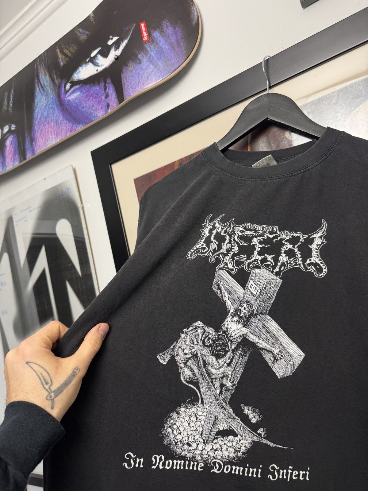 Vintage Vintage 90s Death Black Metal Band Tee Domini Inferi Print Size US L / EU 52-54 / 3 - 2 Thumbnail