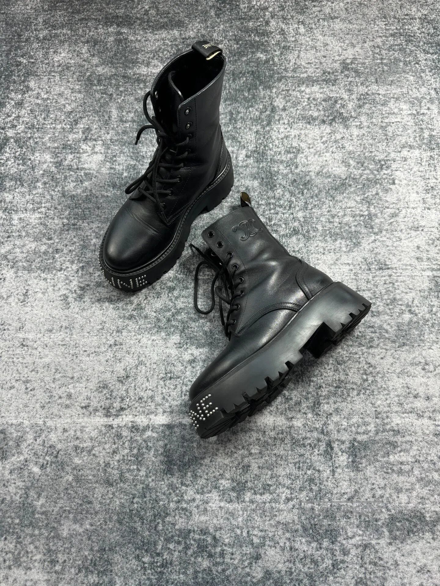 Celine CELINE New Arrival Studded Logo Women's Boots| Size US 5.5 / IT 35.5 - 1 Thumbnail