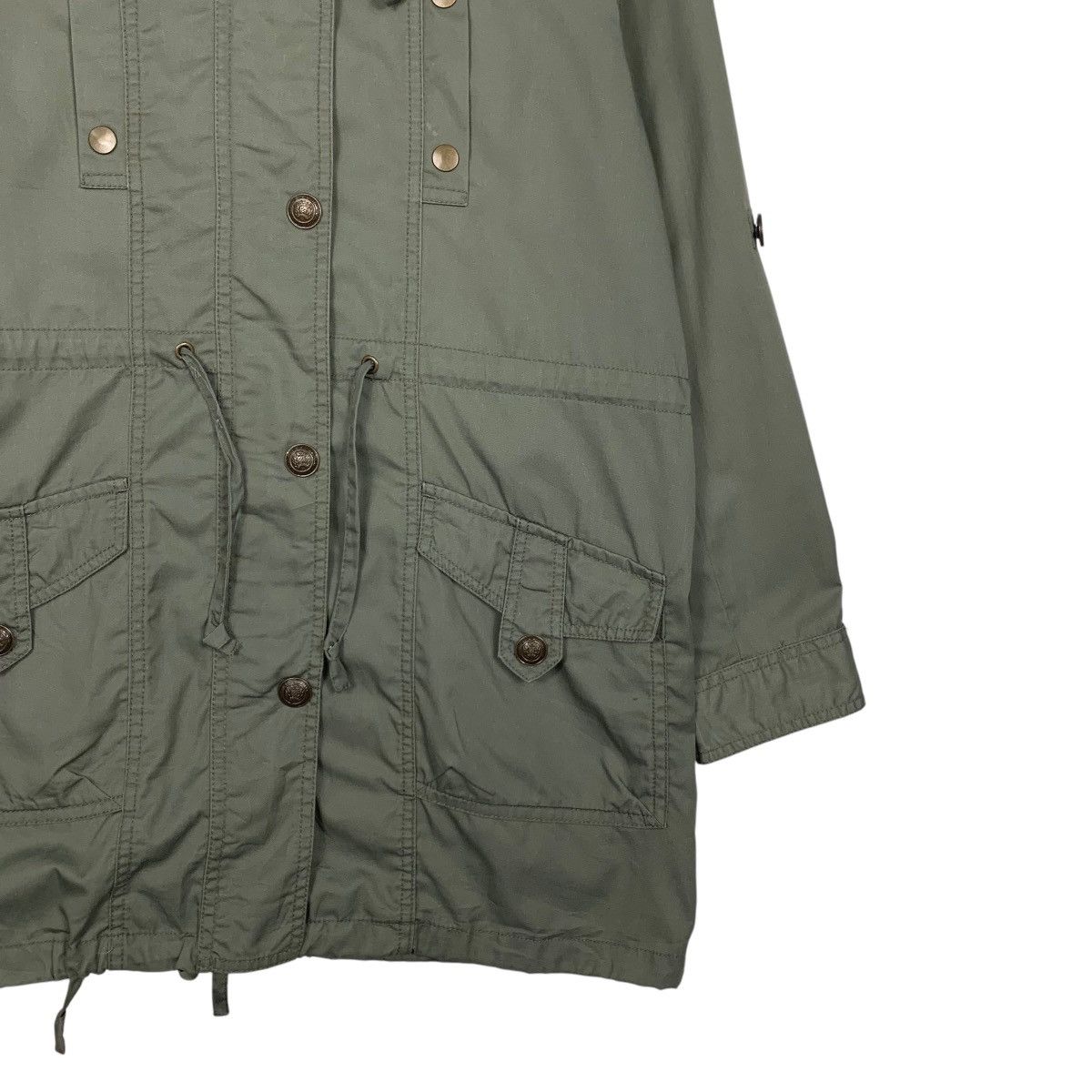 Japanese Brand ALLER BIEN Olive Green Button Parka Hoodie Jacket #2450-C110 Size US L / EU 52-54 / 3 - 4 Thumbnail