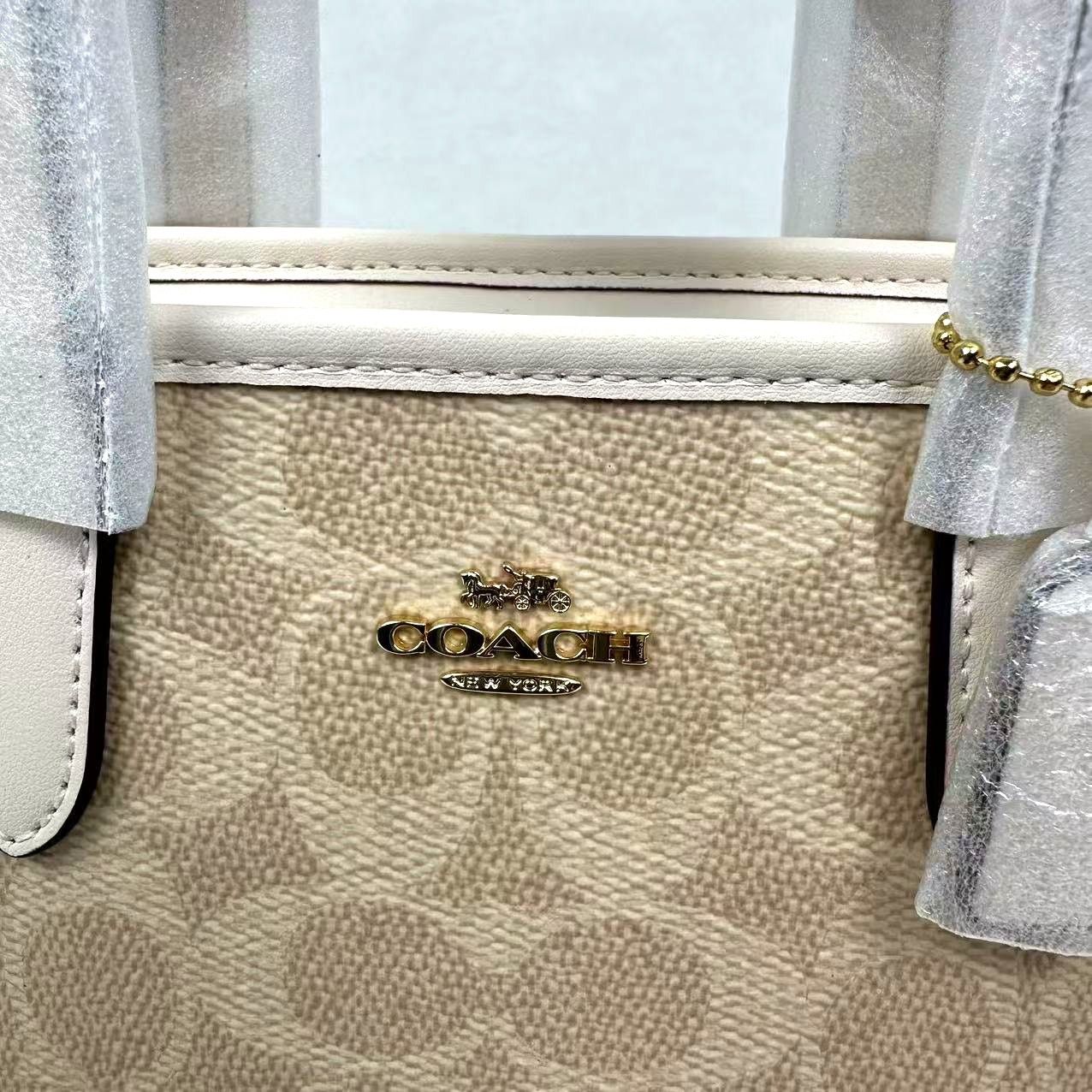 Coach Coach City Mini Tote Bag In Signature Canvas IN Sand CW032 Size ONE SIZE - 5 Thumbnail