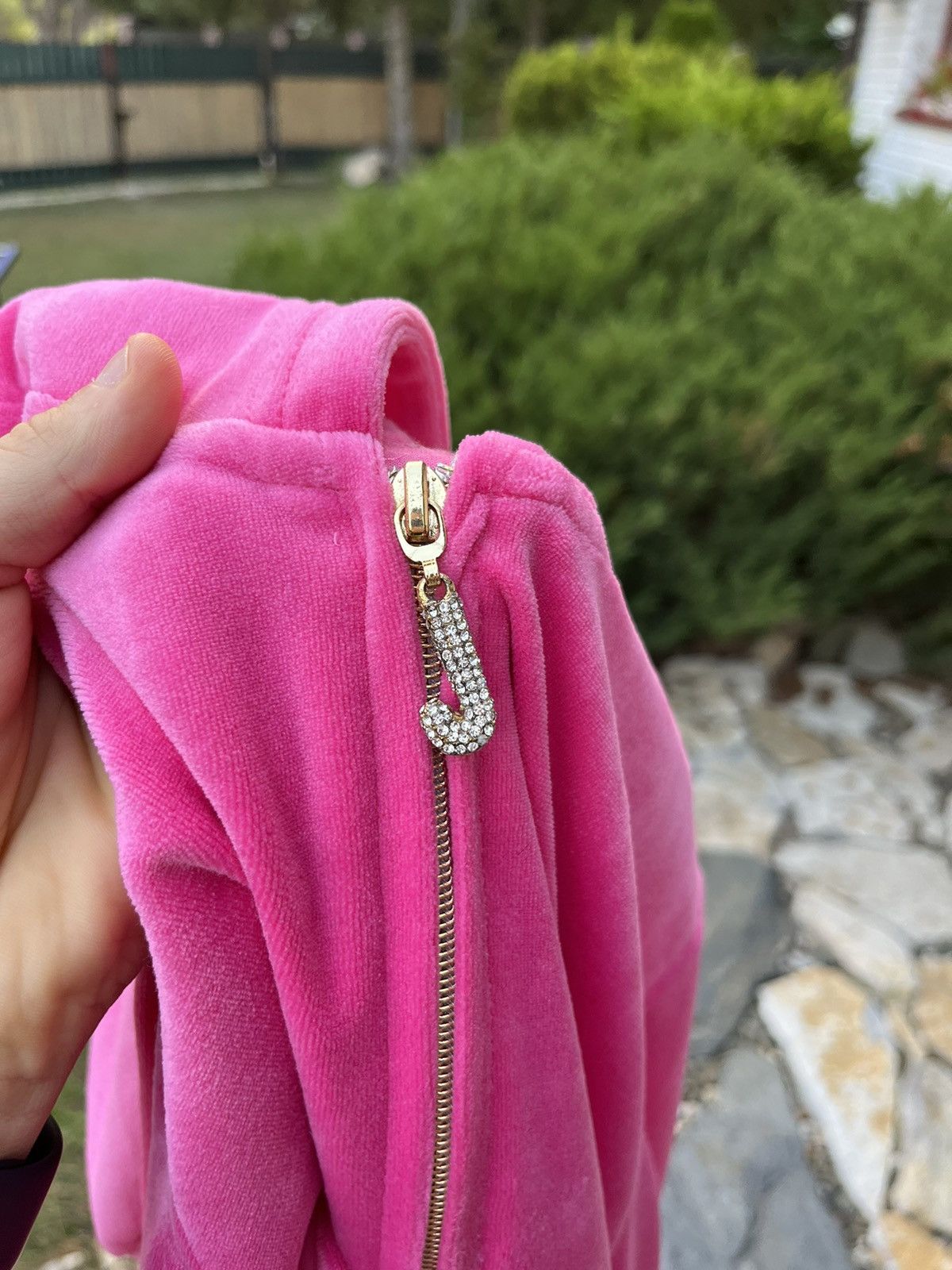 Juicy Couture × Vintage Vintage Juicy Couture y2k velvet zip hoodie basic sweatshirt Size L / US 10 / IT 46 - 15 Thumbnail