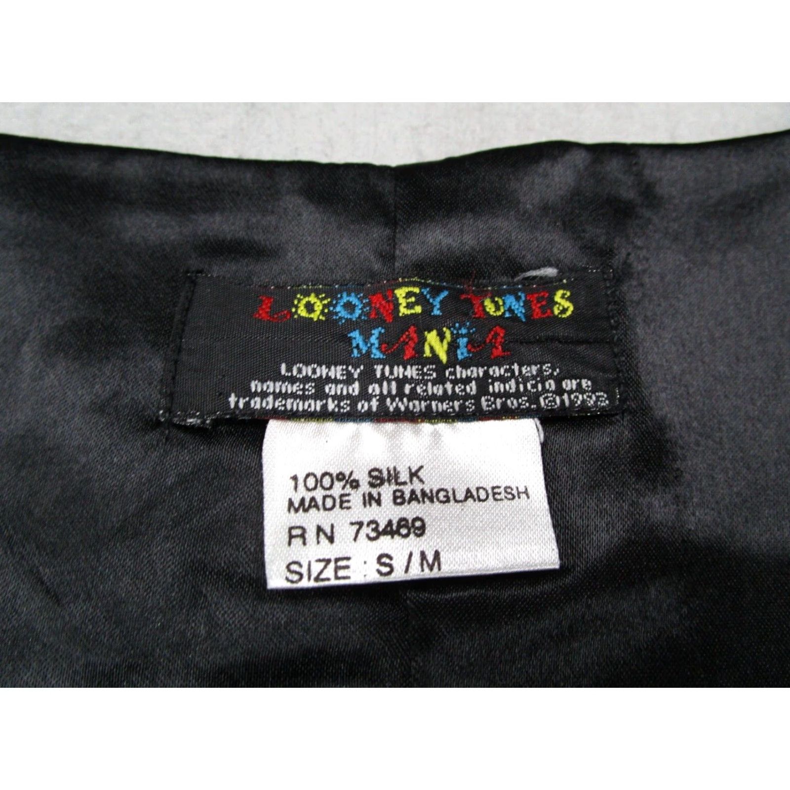 Vintage Looney Tunes Men's Black Silk Button-Up Vest Adjustable Waist Small Classic Cartoon Size US S / EU 44-46 / 1 - 2 Thumbnail