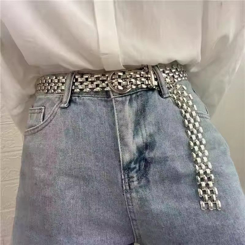 Japanese Brand Y2K Silver Metallic Chain Link Statement Belt Size ONE SIZE - 1 Thumbnail
