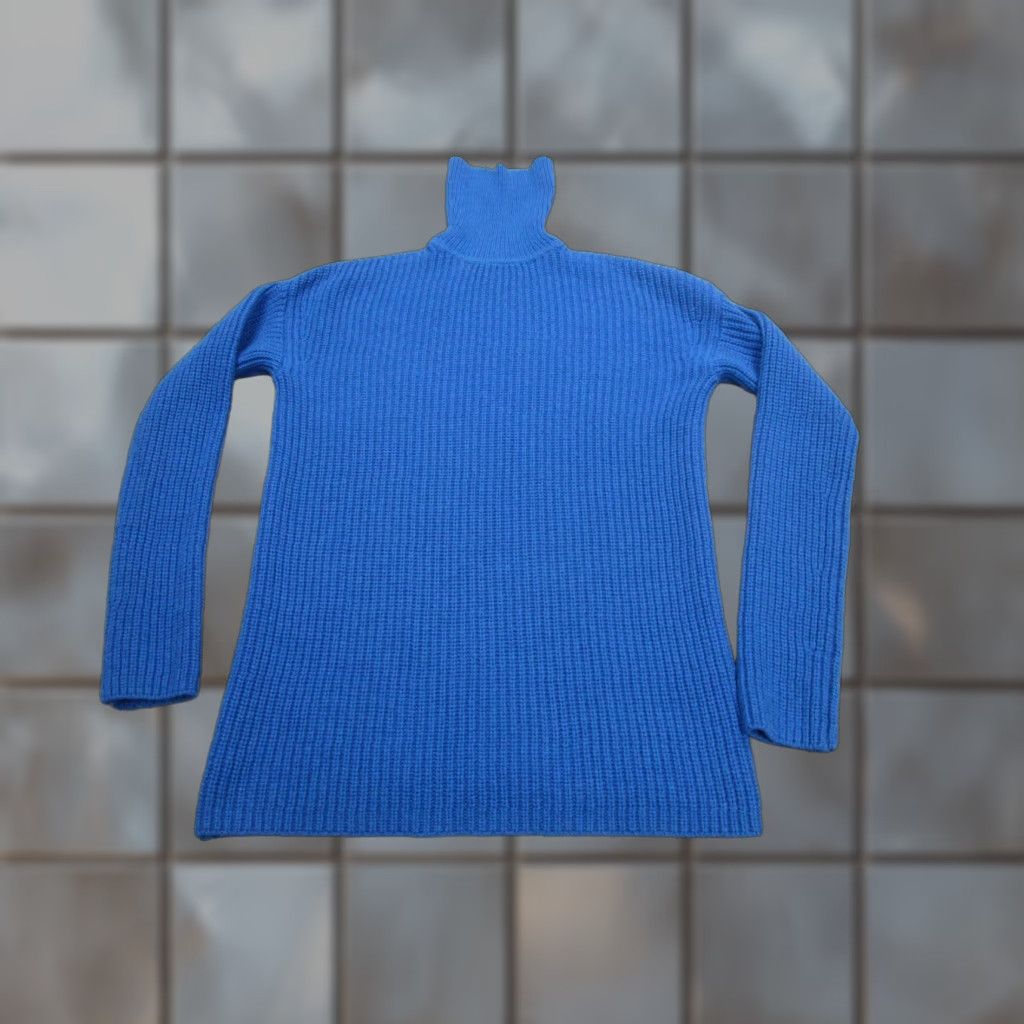 Equipment Equipment Femme Sweater Womens Small Blue Wool Cashmere Turtleneck Knit Ribbed Size S / US 4 / IT 40 - 1 Thumbnail