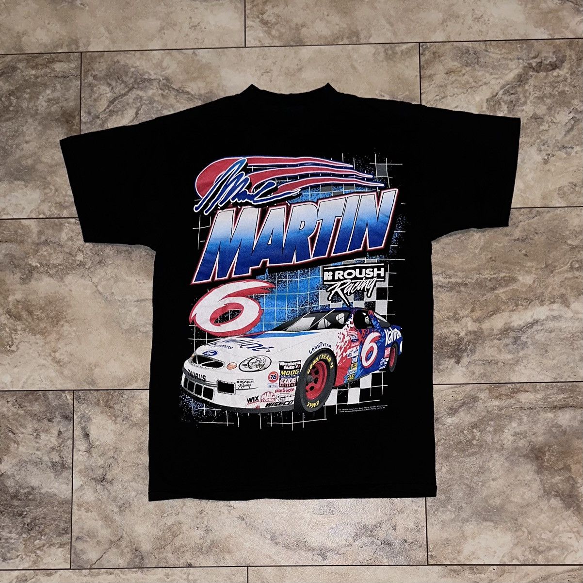 NASCAR Mark Martin #6 Valvoline Roush Racing NASCAR Tee Medium 90s Size US M / EU 48-50 / 2 - 1 Thumbnail