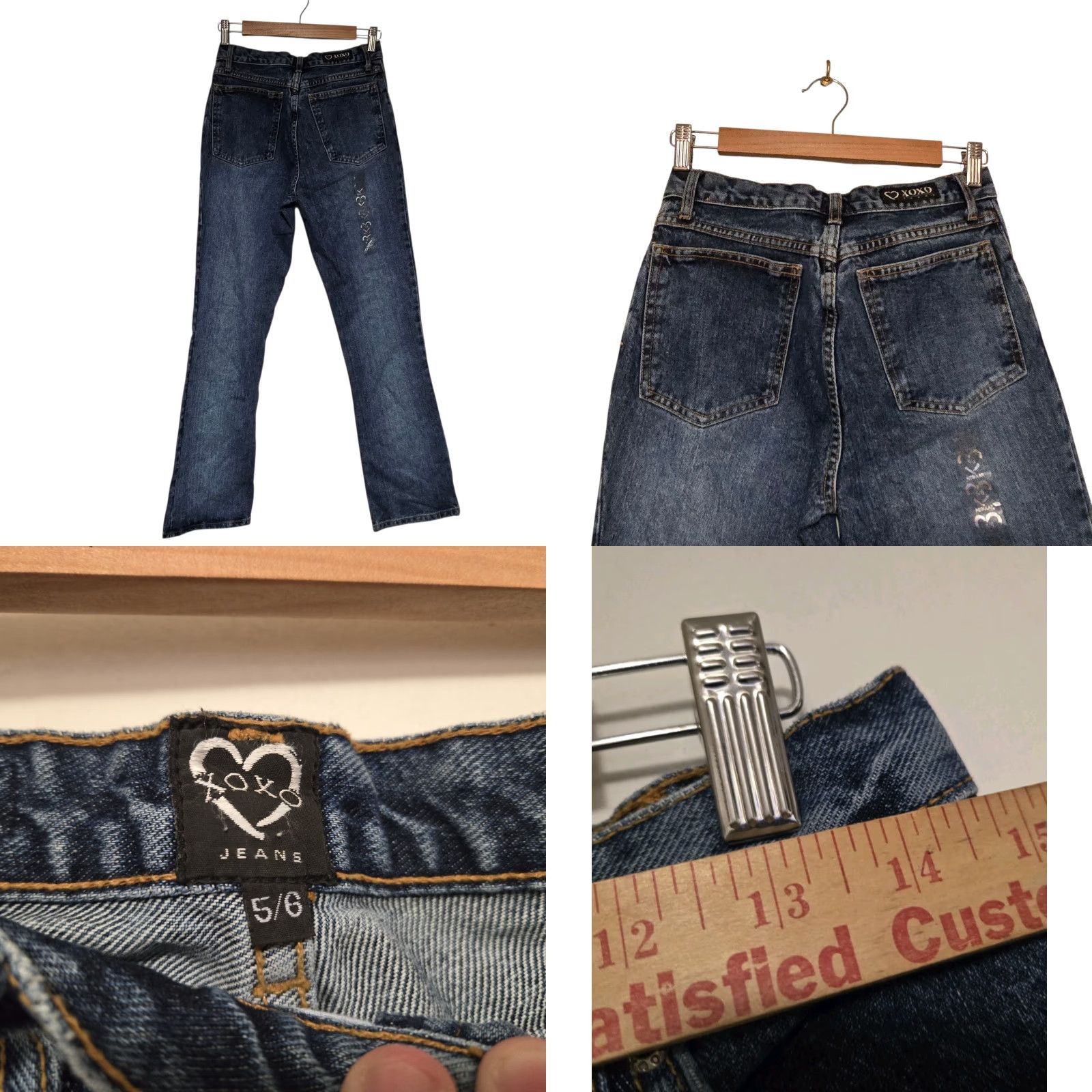 Vintage VTG XOXO Embroidered Denim Bootcut Jeans Size 5/6 Women's 5-Pocket Blue Floral Y2K Vintage Western Boho Rare NEW NO BUTTON Size 27" / US 4 / IT 40 - 8 Thumbnail