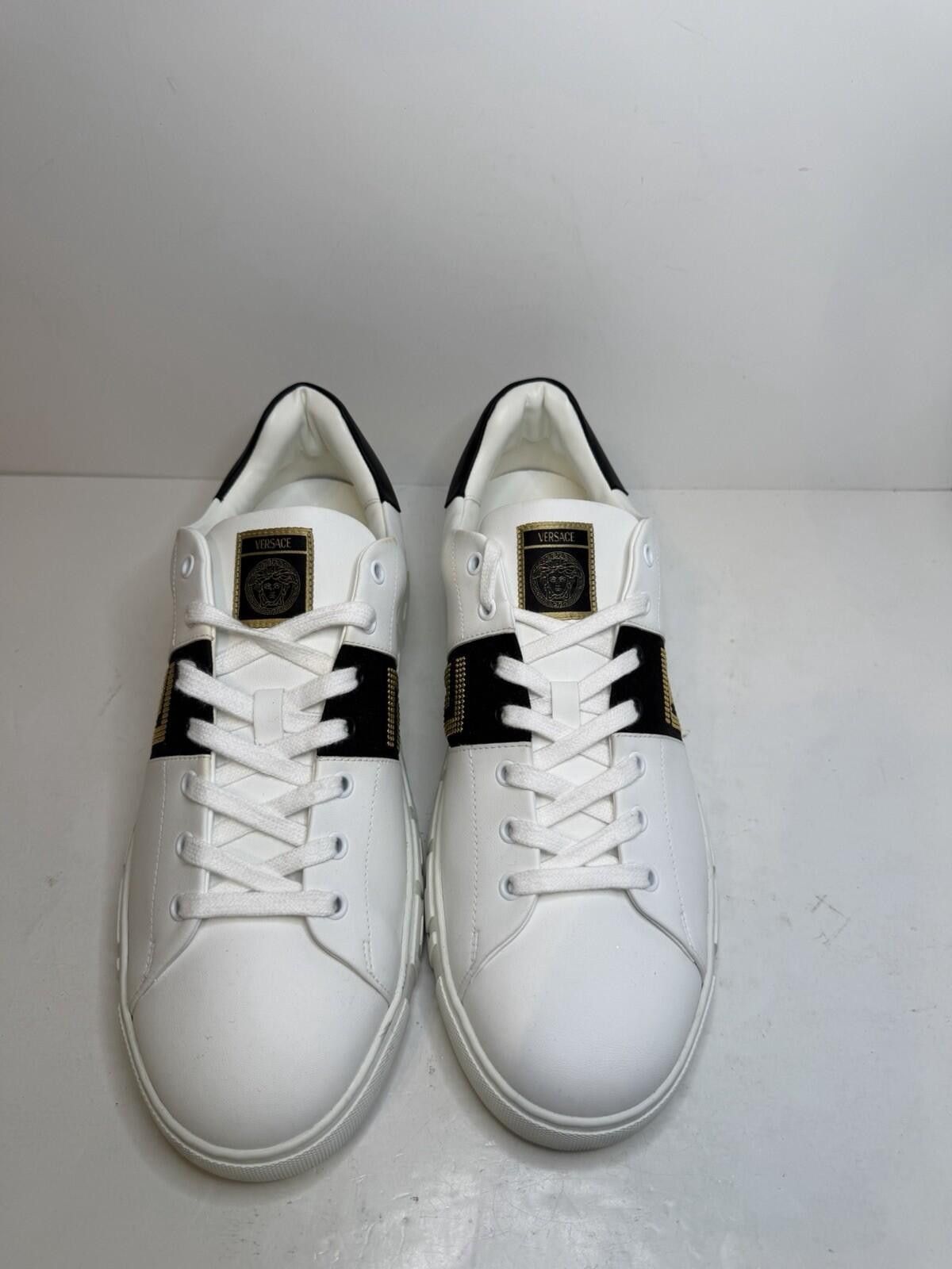 Versace Versace Greca Sneakers White Black Gold Leather EU 46 New Size US 13 / EU 46 - 2 Thumbnail