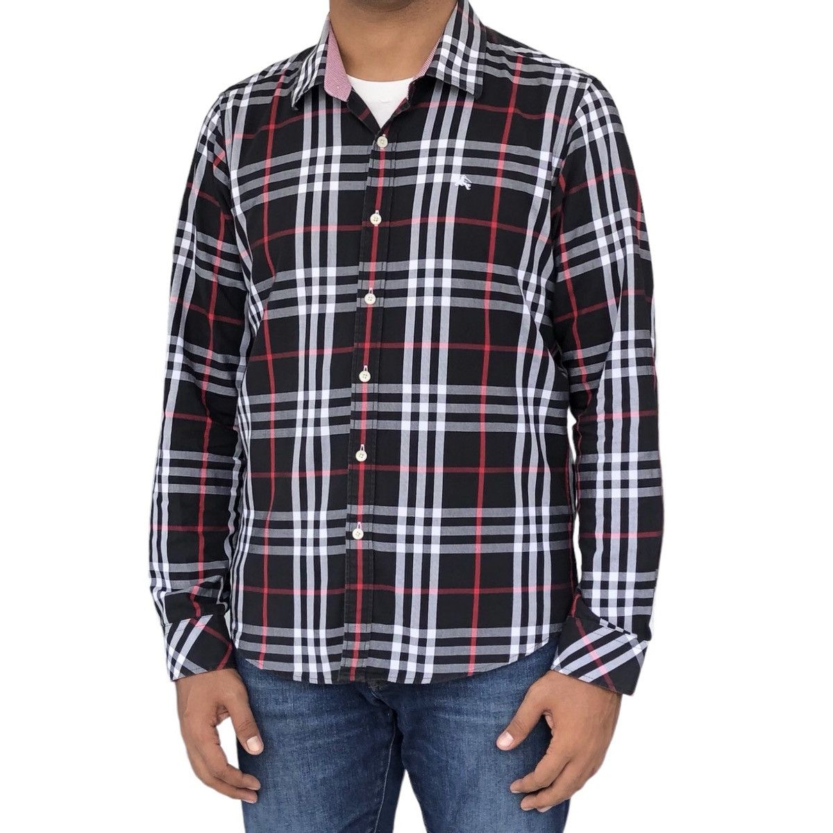 Burberry Authentic Burberry Black Label Checked Long Sleeve Shirt Size US M / EU 48-50 / 2 - 2 Thumbnail