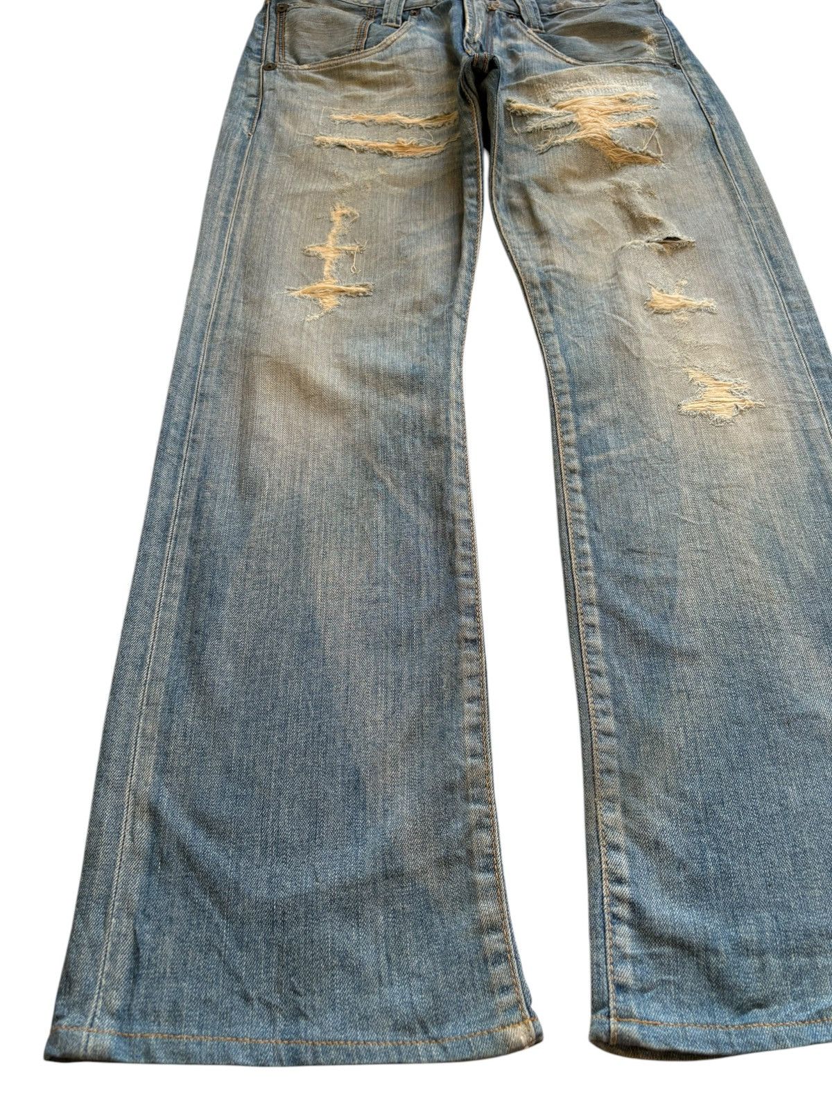 Levi's × Levi's Vintage Clothing Vintage 90s Levis 508 Mud Wash Distressed Rip Bootcut Jeans Size US 31 - 6 Thumbnail