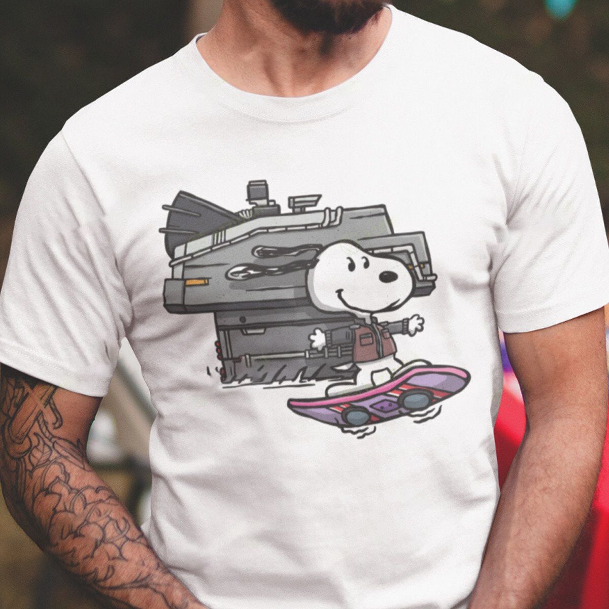 Designer × Vintage Dog to the Future T-Shirt – Funny Tee Size US M / EU 48-50 / 2 - 3 Thumbnail