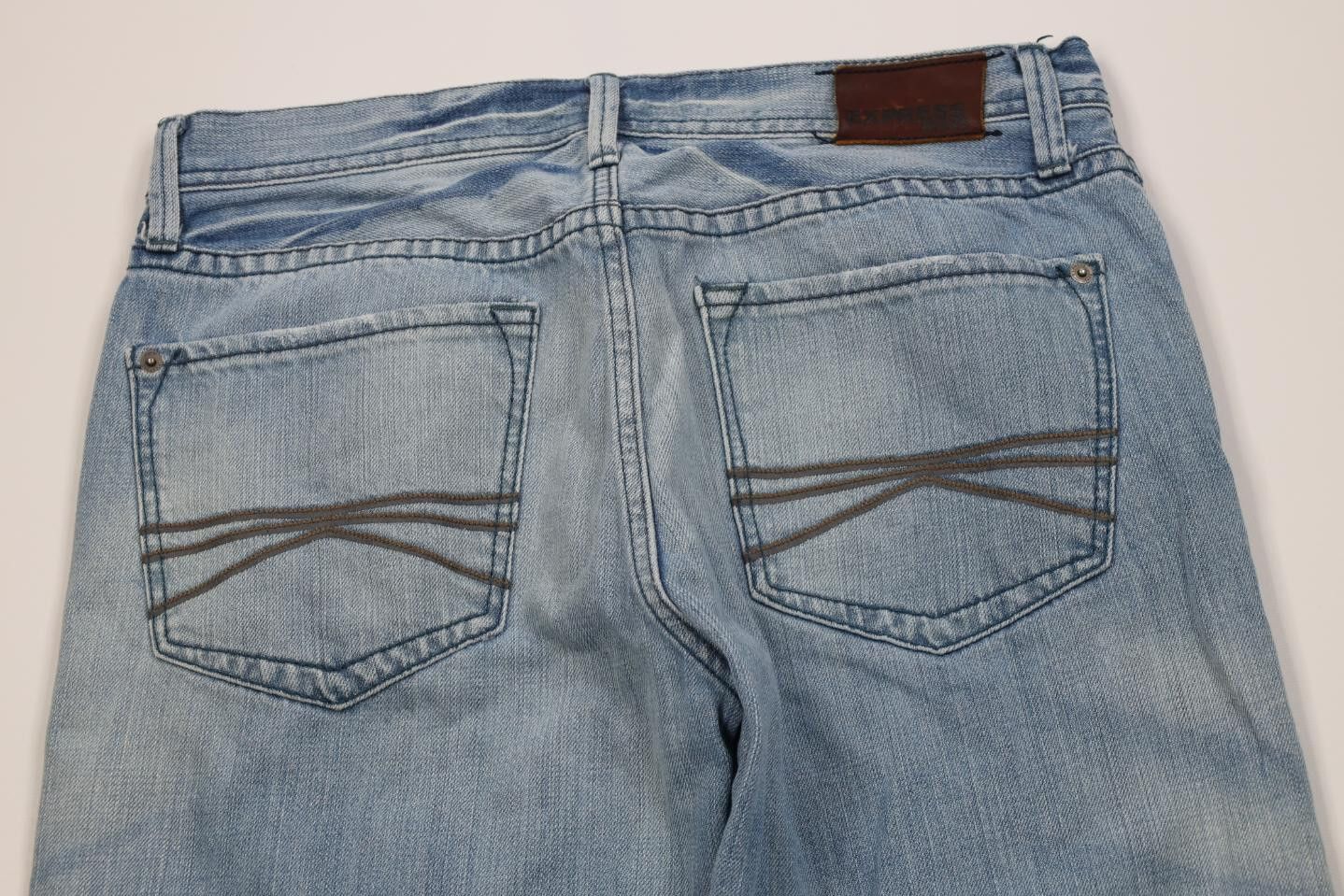 Express Vintage Y2K Express Slim Fit Boot Cut Wide Leg Denim Jeans Size US 33 - 10 Thumbnail