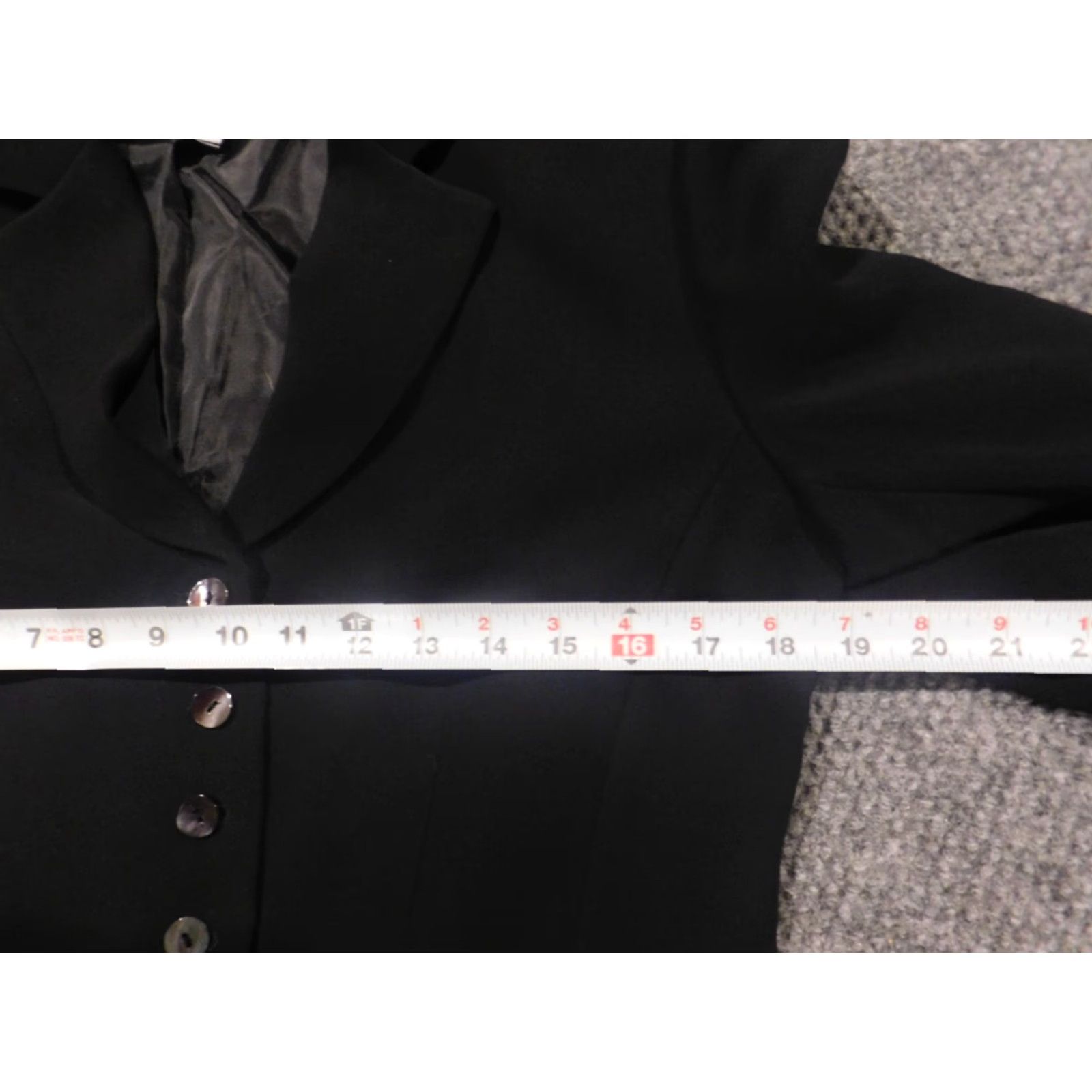 Vintage Chicos Blazer Jacket Black 2 Button Formal Mid-Length Long Sleeve Women Embroidered Polyester Lining Cotton Outer Shell Velvet? Size XS / US 0-2 / IT 36-38 - 6 Thumbnail