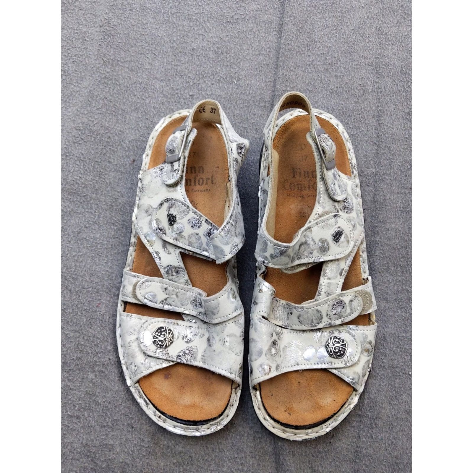 Vintage Finn Comfort Sandals Womens Size 6.5 37 White Leather Strappy Wedge Comfort Size US 7 / IT 37 - 2 Thumbnail