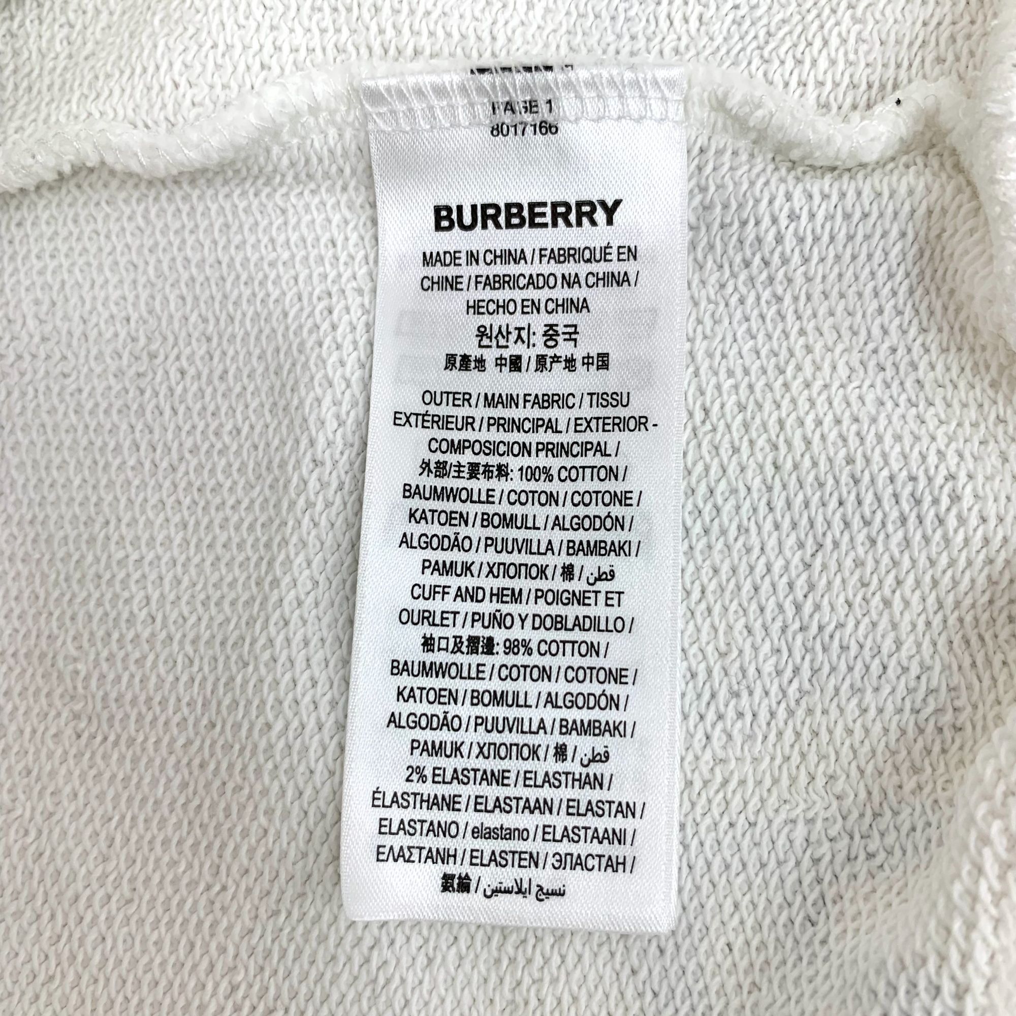 Burberry Burberry White Logo Print Hooded Cotton Sweatshirt XS Long S Size XS / US 0-2 / IT 36-38 - 4 Thumbnail