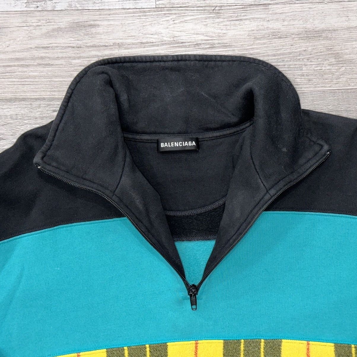 Balenciaga BALENCIAGA PATCHWORK FLEECE HALF ZIP SWEATSHIRT SIZE M Size US M / EU 48-50 / 2 - 2 Thumbnail