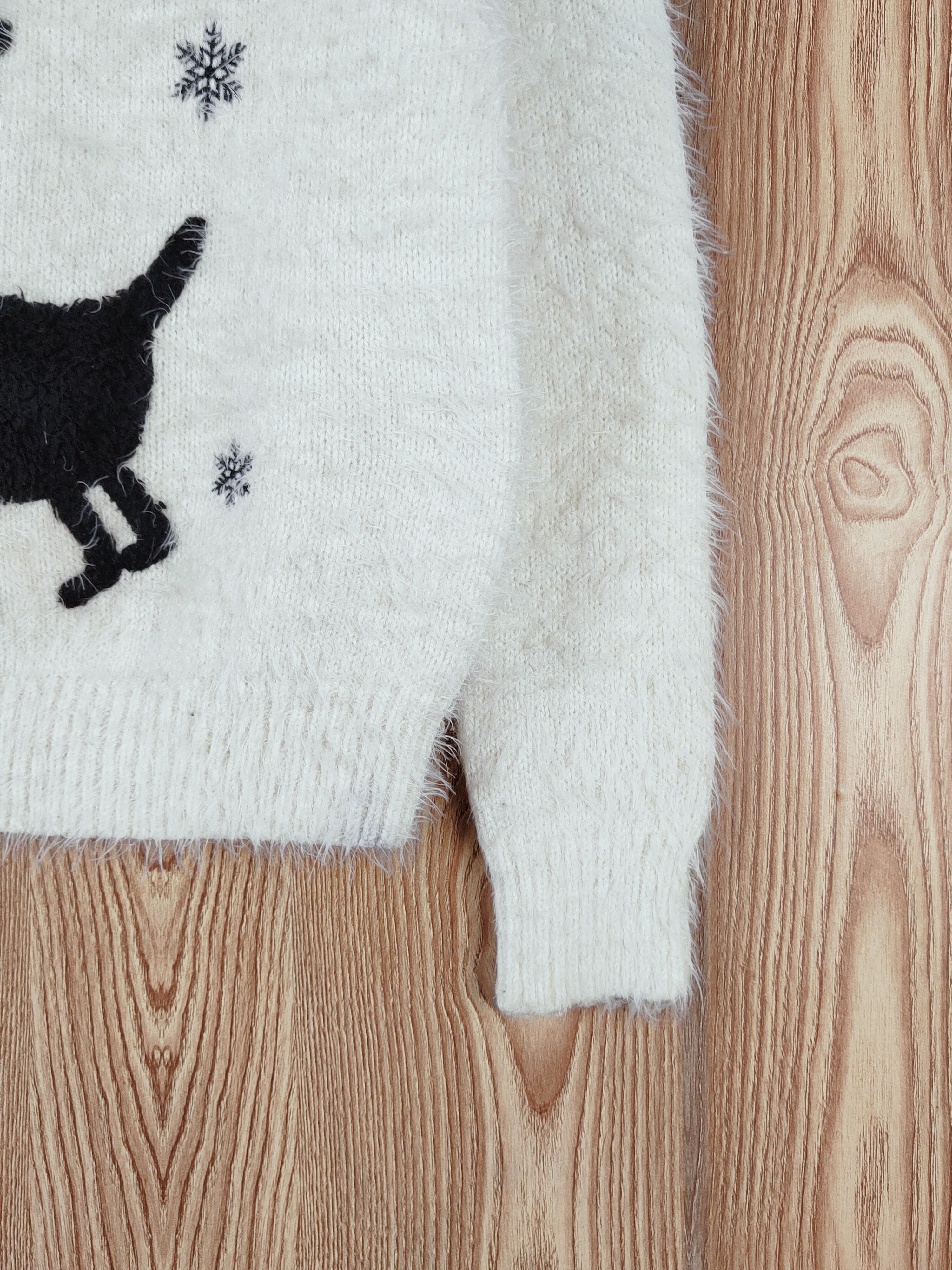 Japanese Brand Japan christmas deer Shag Shaggy Fur Mohair Knitwear #W767 Size M / US 6-8 / IT 42-44 - 6 Thumbnail