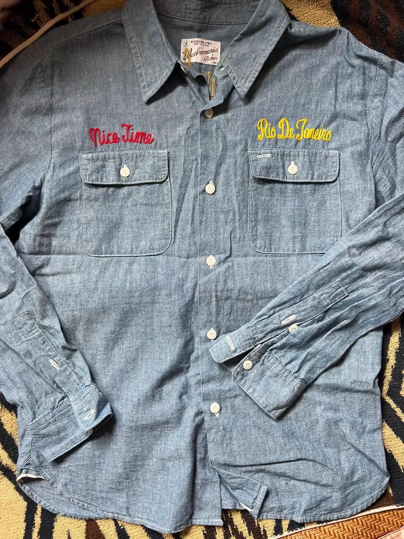 Wacko Maria Wacko maria Embroidered denim shirt, classic letter embroi Size US M / EU 48-50 / 2 - 1 Thumbnail