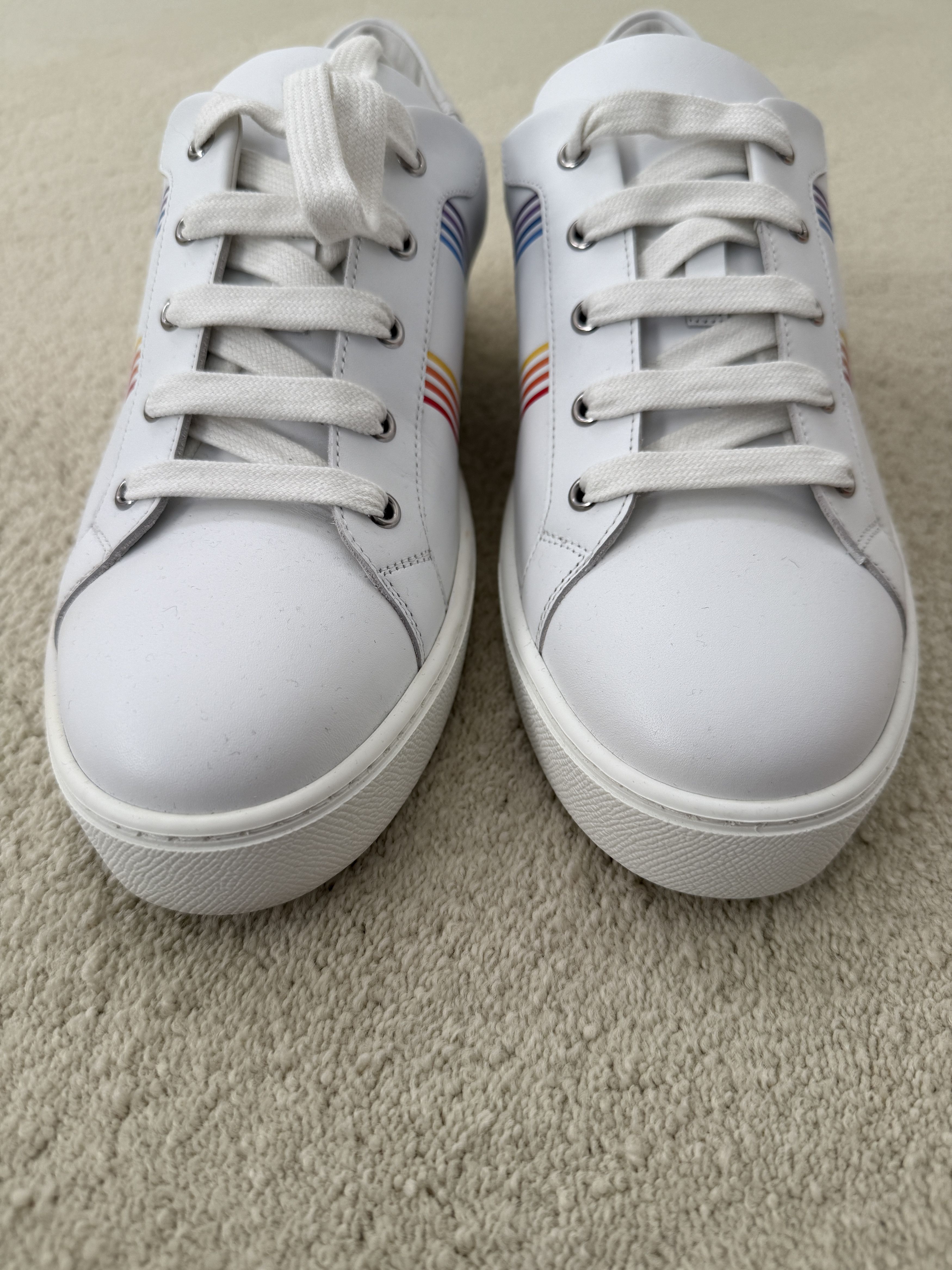 Hermes Hermes Mens New White w/Multcolor H Leather Sneakers Size US 10.5 / EU 43-44 - 7 Thumbnail