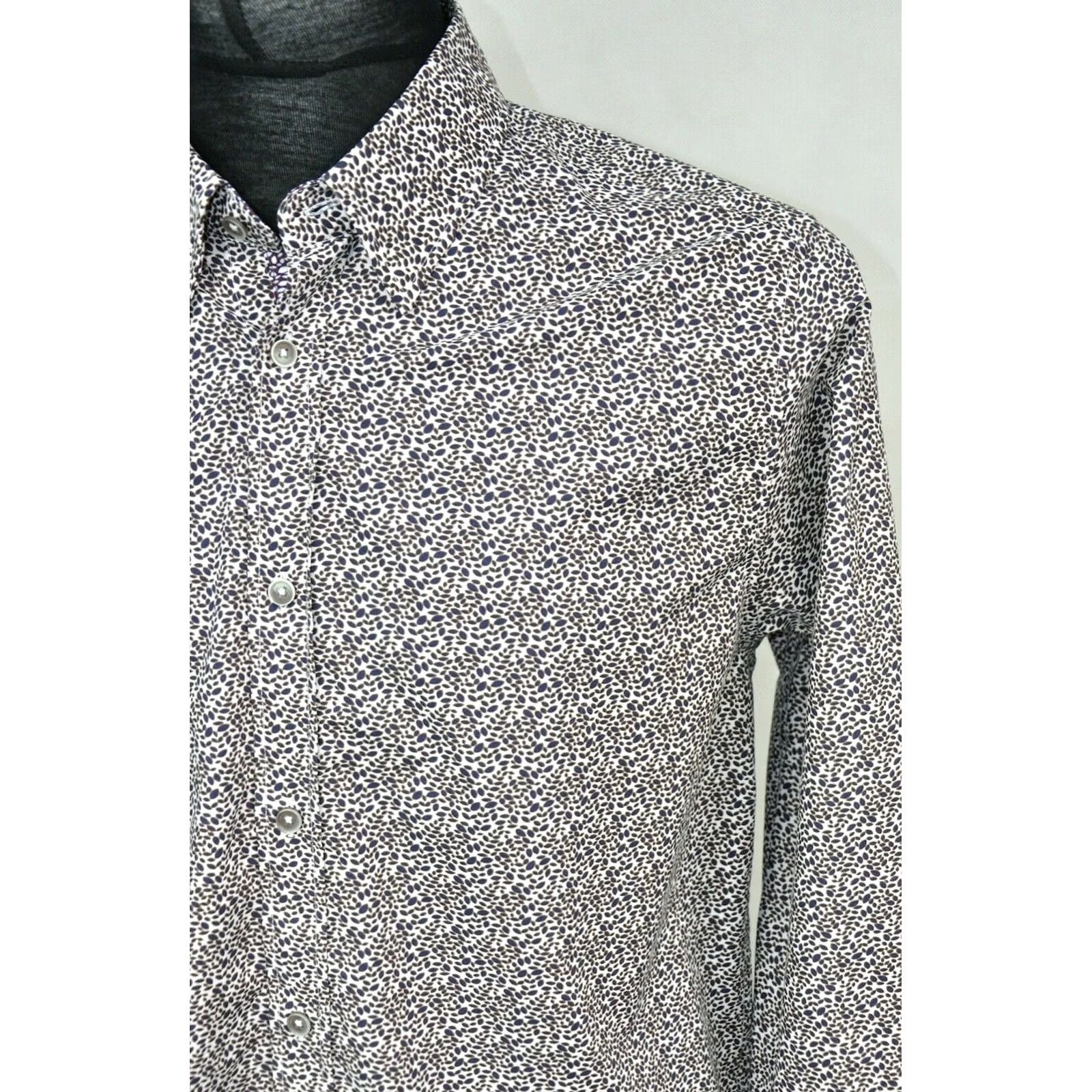 Ted Baker Ted Baker Timmins Shirt Men's 16.5 Cotton Geometric Multicolor Button-Up Casual Formal Shirt Size US XL / EU 56 / 4 - 4 Thumbnail