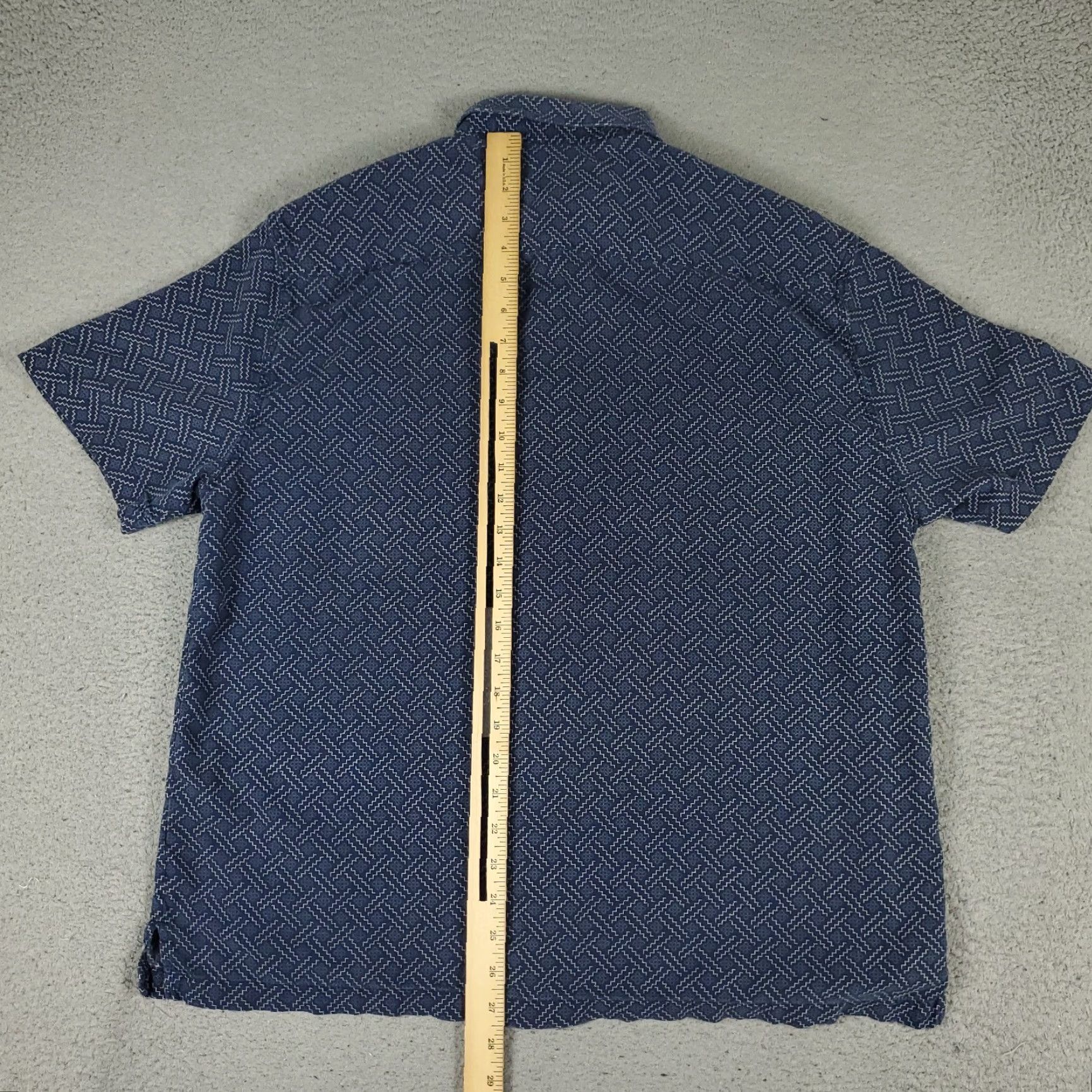 Nat Nast Nat Nast Shirt Mens Size Large Blue Silk Cotton Button Up Short Sleeve Geometric Size US L / EU 52-54 / 3 - 3 Thumbnail