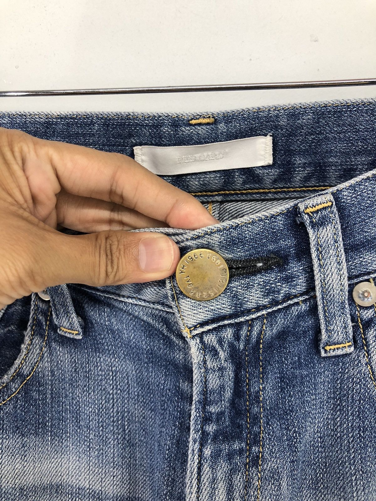 Japanese Brand Red Card Anniversary 25th Distressed Faded Blue Jeans Size US 28 / EU 44 - 9 Thumbnail