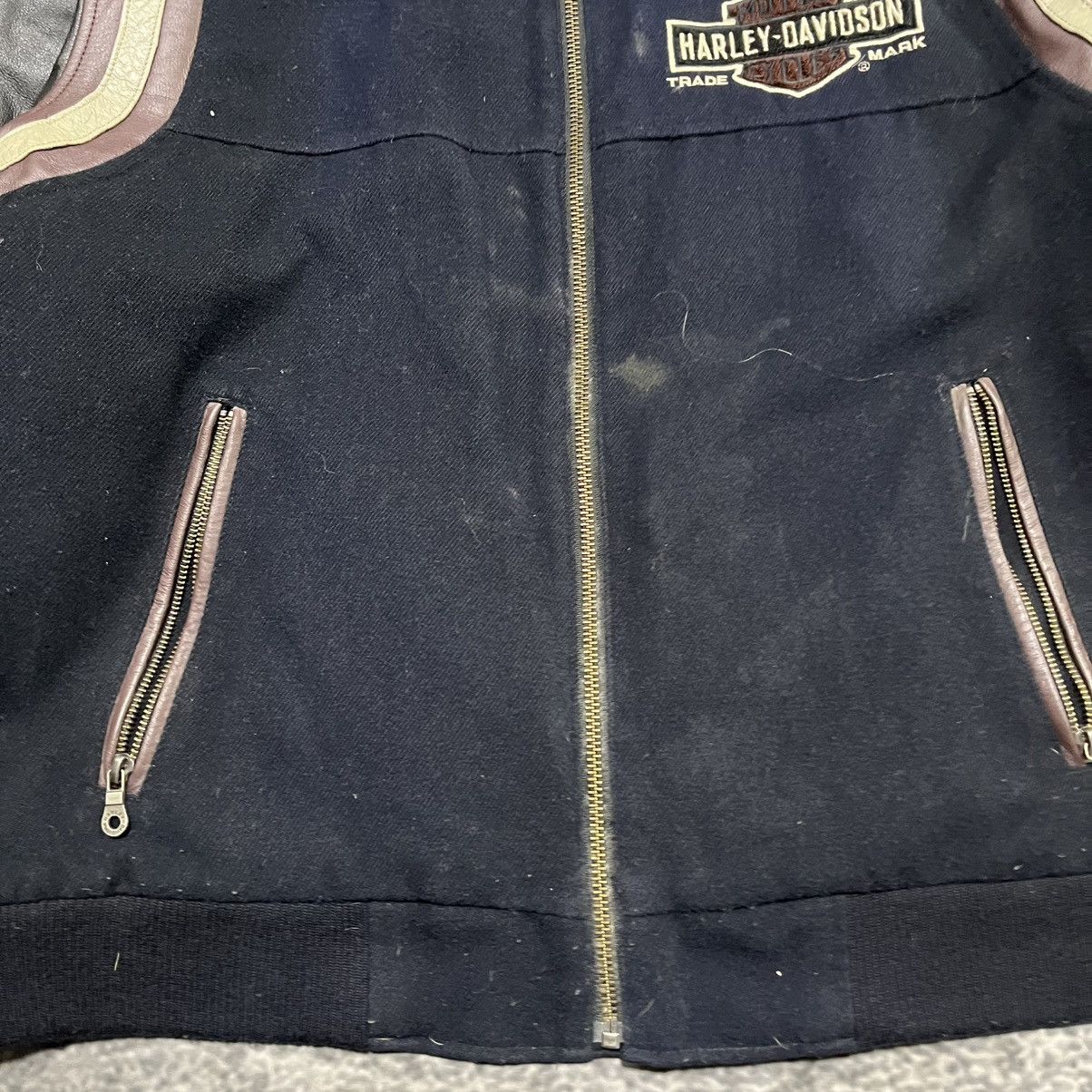 Harley Davidson VINTAGE HARLEY DAVIDSON GRUNGE LEATHER BOMBER VARSITY JACKET Size US XL / EU 56 / 4 - 4 Thumbnail