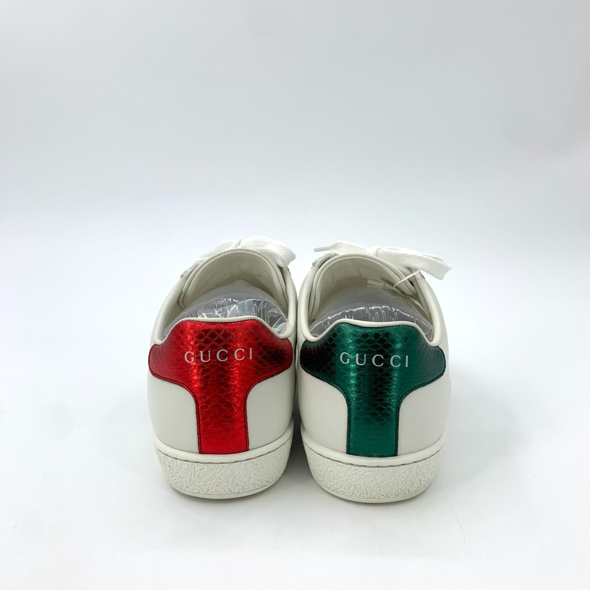 Gucci Gucci Ace Series White Leather Sneakers With Red & Green Web Size US 5 / IT 35 - 6 Thumbnail