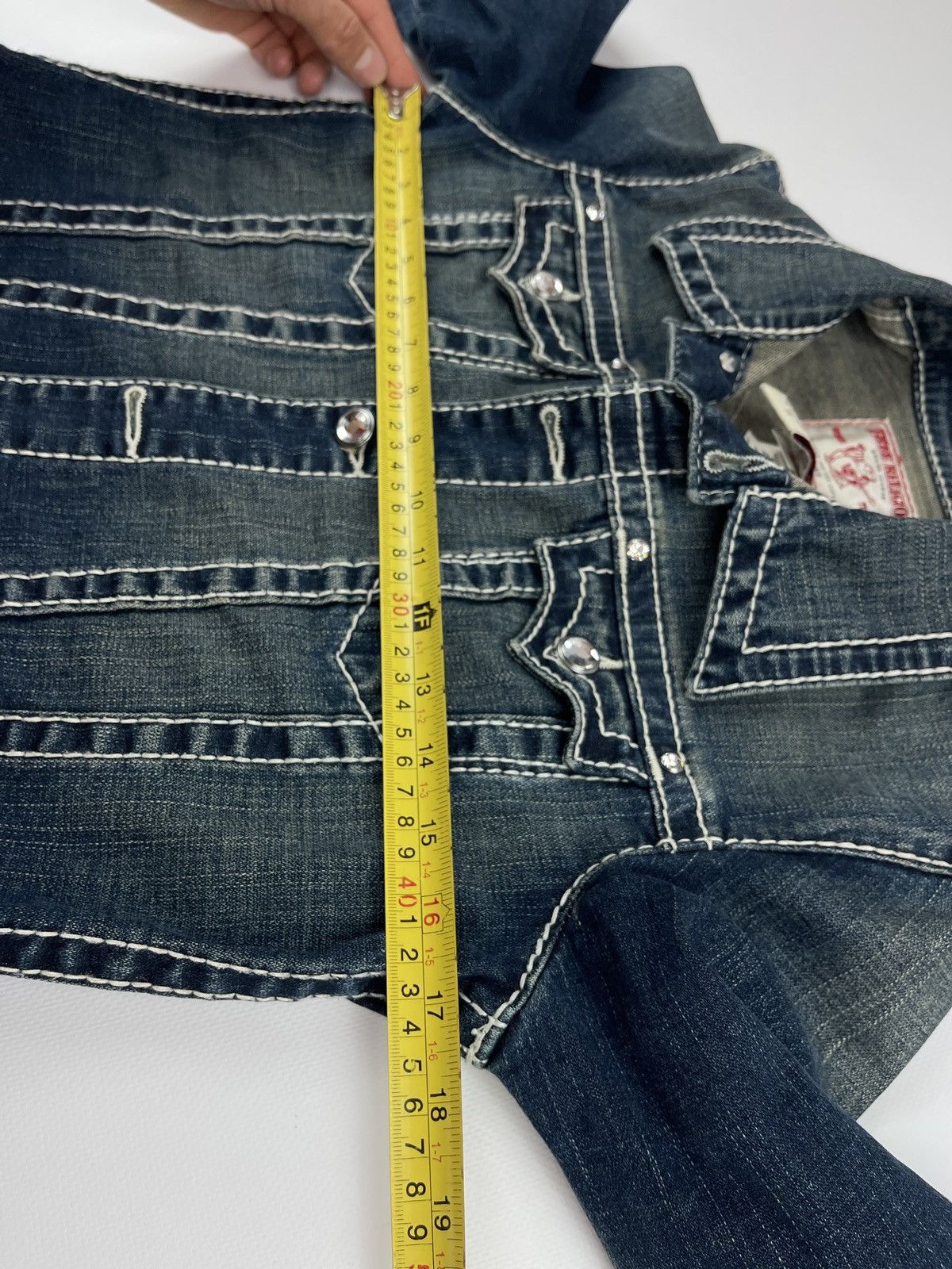Swarovski × True Religion × Vintage True Religion Swarovski Denim Jacket Y2k Size M / US 6-8 / IT 42-44 - 12 Thumbnail