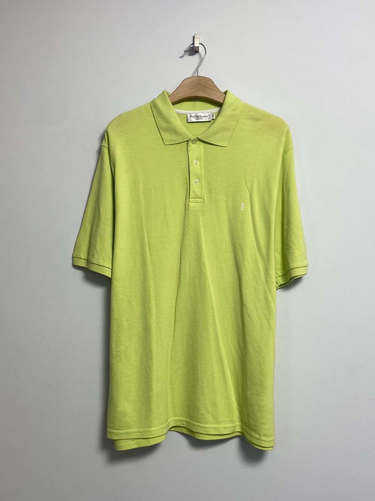 Yves Saint Laurent Yves Saint Laurent YSL Lime green logo polo Size US XL / EU 56 / 4 - 1 Thumbnail