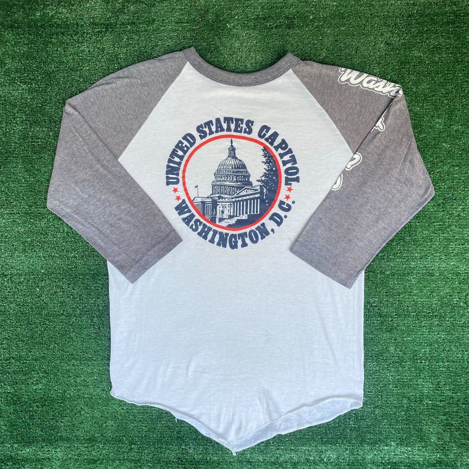 Vintage Vintage 80s Washington DC Shirt US Capitol Raglan Tee Size US S / EU 44-46 / 1 - 1 Thumbnail