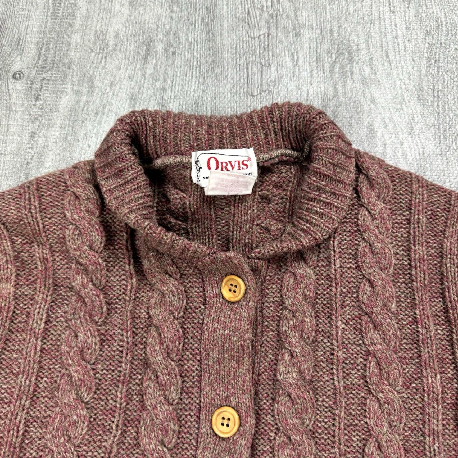 Orvis VINTAGE ORVIS CABLE KNIT CARDIGAN WOMENS M RED Size M / US 6-8 / IT 42-44 - 2 Thumbnail