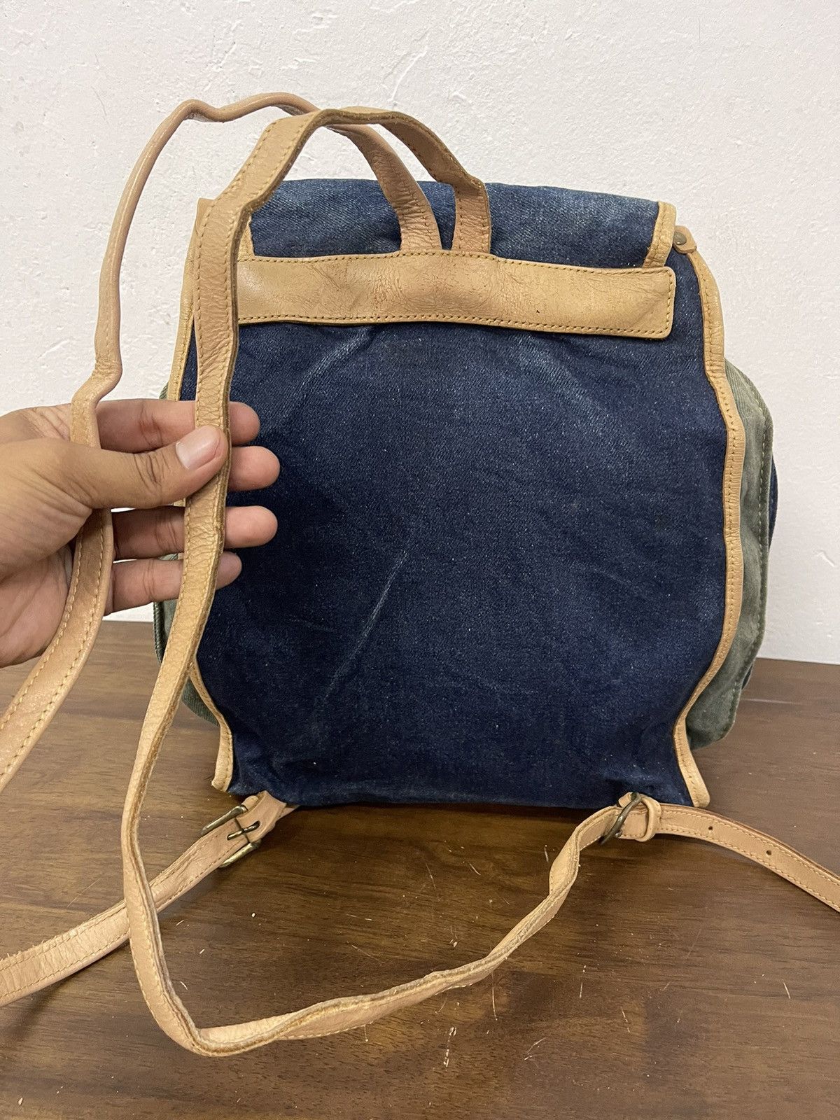Japanese Brand × Vintage Japan denim Pumpkin Rucksack Bag Size ONE SIZE - 10 Thumbnail