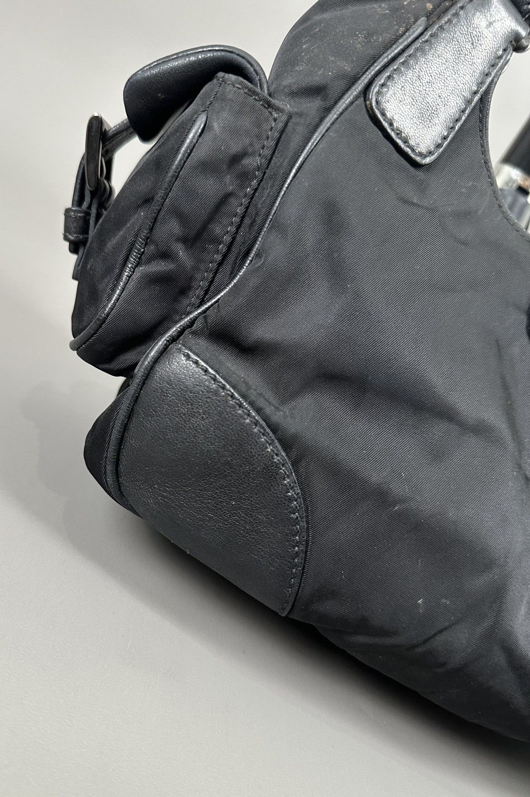 Prada Prada - Nylon/Leather Shoulder Bag - Small Sides Pocket Size ONE SIZE - 11 Thumbnail