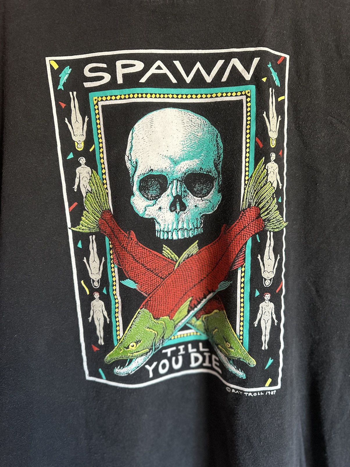 Band Tees × Vintage Ray Troll Black Spawn T-Shirt Size US XL / EU 56 / 4 - 2 Thumbnail
