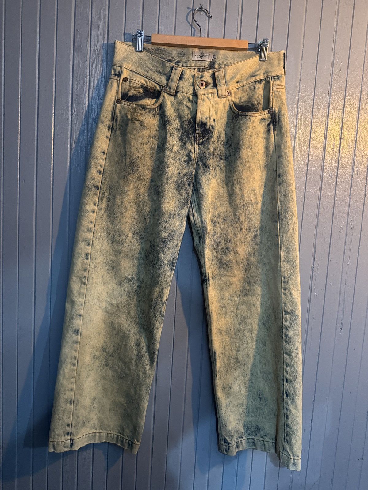 Vaquera Vaquera Distressed Acid Wash Baggy Denim Made In Italy Size US 29 - 2 Thumbnail