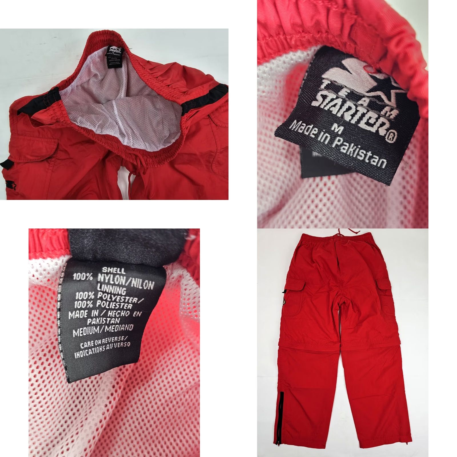 Starter VINTAGE Starter Y2K Convertible Track Pants Shorts Men M 30x29 Louisville Baggy Size US 31 - 8 Thumbnail