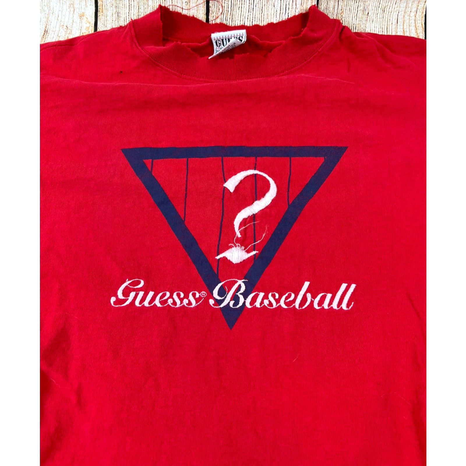 Guess Vintage 90s Guess Red Baseball T-Shirt Size Medium Distressed User: Vintage 90s Guess Red Baseball T-Shirt Size Medium Distressed Size US M / EU 48-50 / 2 - 3 Thumbnail