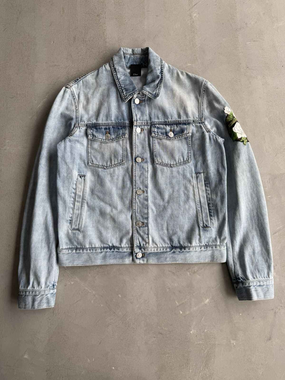 Dior Dior Homme 2016 Floral Patch Denim Jacket Size US S / EU 44-46 / 1 - 1 Thumbnail