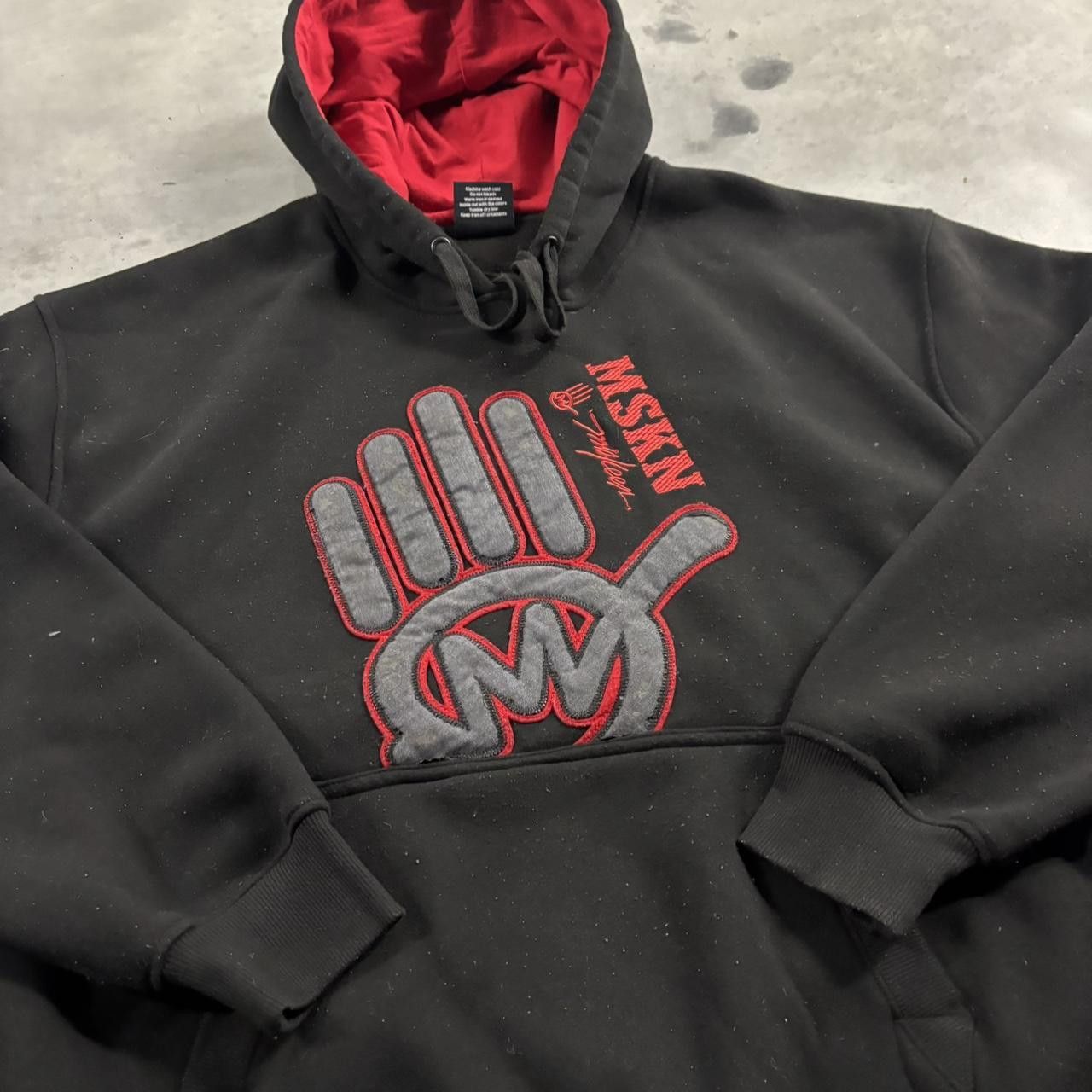 Vintage Crazy Vintage Y2K/2000s Black & Red Miskeen Streetwear Skater Style Hoodie! Size US XXL / EU 58 / 5 - 5 Thumbnail