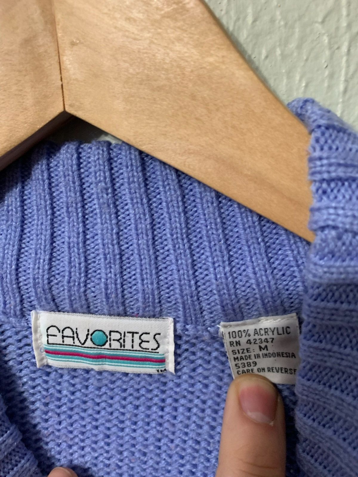 Vintage Vintage Ribbed Fisherman Lilac Knit Sweater Size US S / EU 44-46 / 1 - 1 Thumbnail