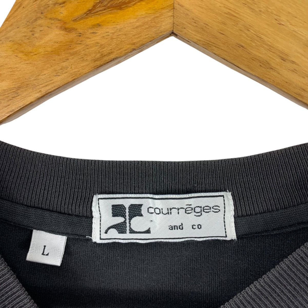 Courreges × Vintage Vintage COURRAGES Embroidery spellout logo black tee Size US L / EU 52-54 / 3 - 3 Thumbnail