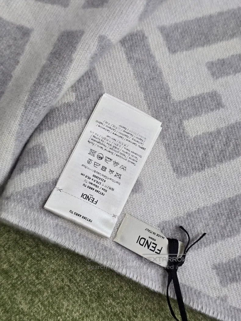 Fendi Fendi size 170*45 cm Gray White Cashmere Scarf Size ONE SIZE - 5 Thumbnail