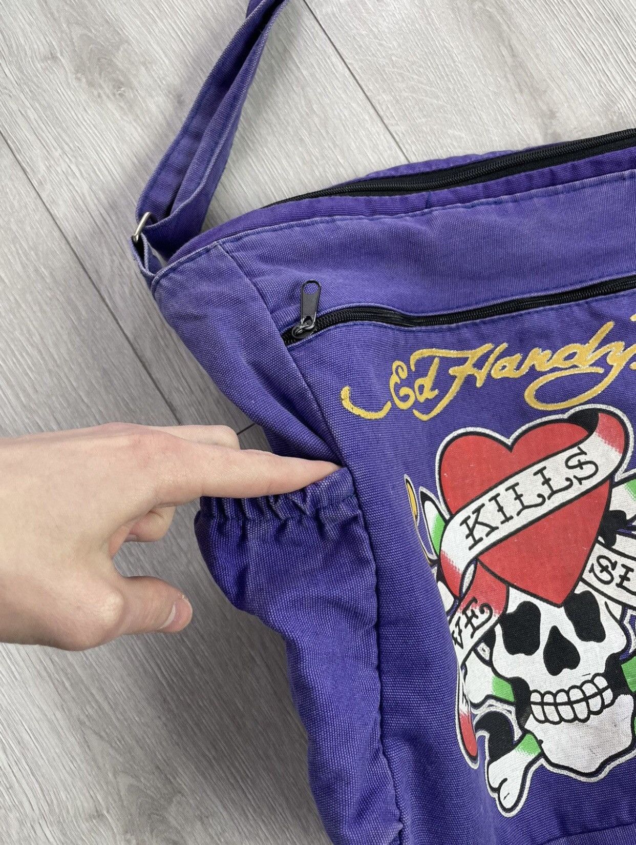 Christian Audigier × Ed Hardy × Vintage Vintage Ed hardy purple messenger bag Size ONE SIZE - 5 Thumbnail