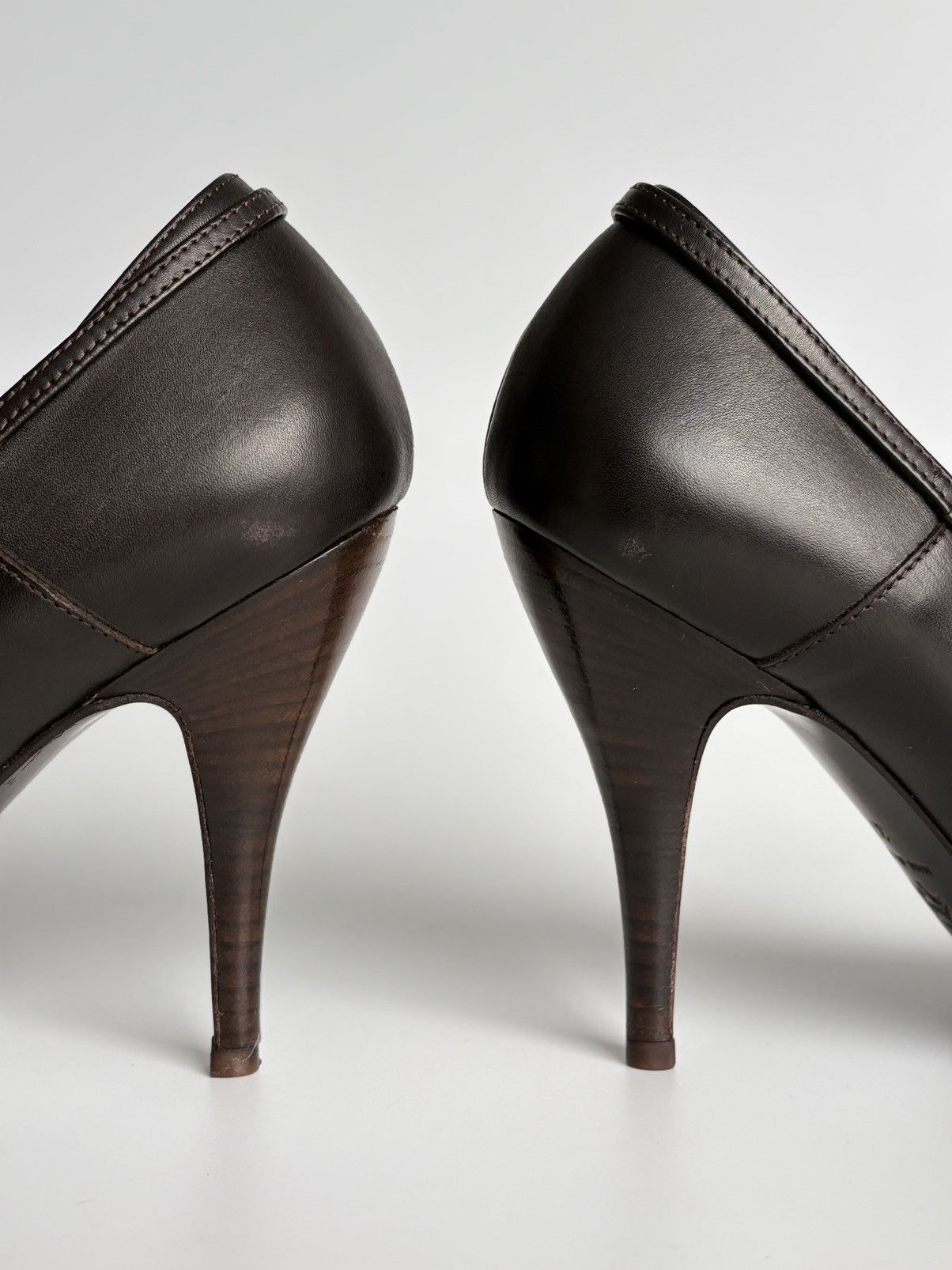 Dolce & Gabbana Dolce & Gabbana Cutout Bow Heels Dark Brown Leather37 US 7 Size US 7 / IT 37 - 9 Thumbnail