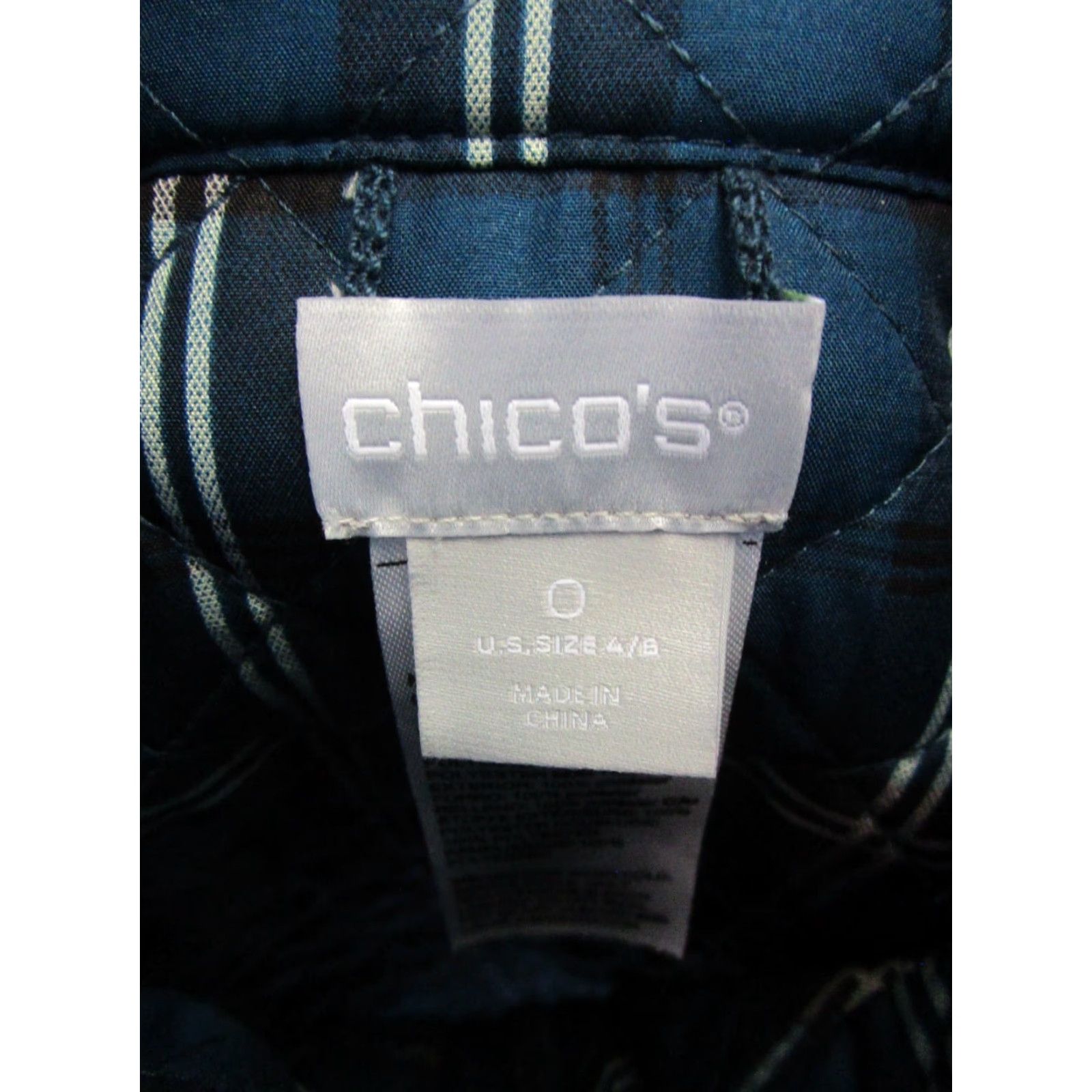 Vintage Chico's Vest Women's Small S Blue Black White Reversible Quilted Jacket Size S / US 4 / IT 40 - 3 Thumbnail