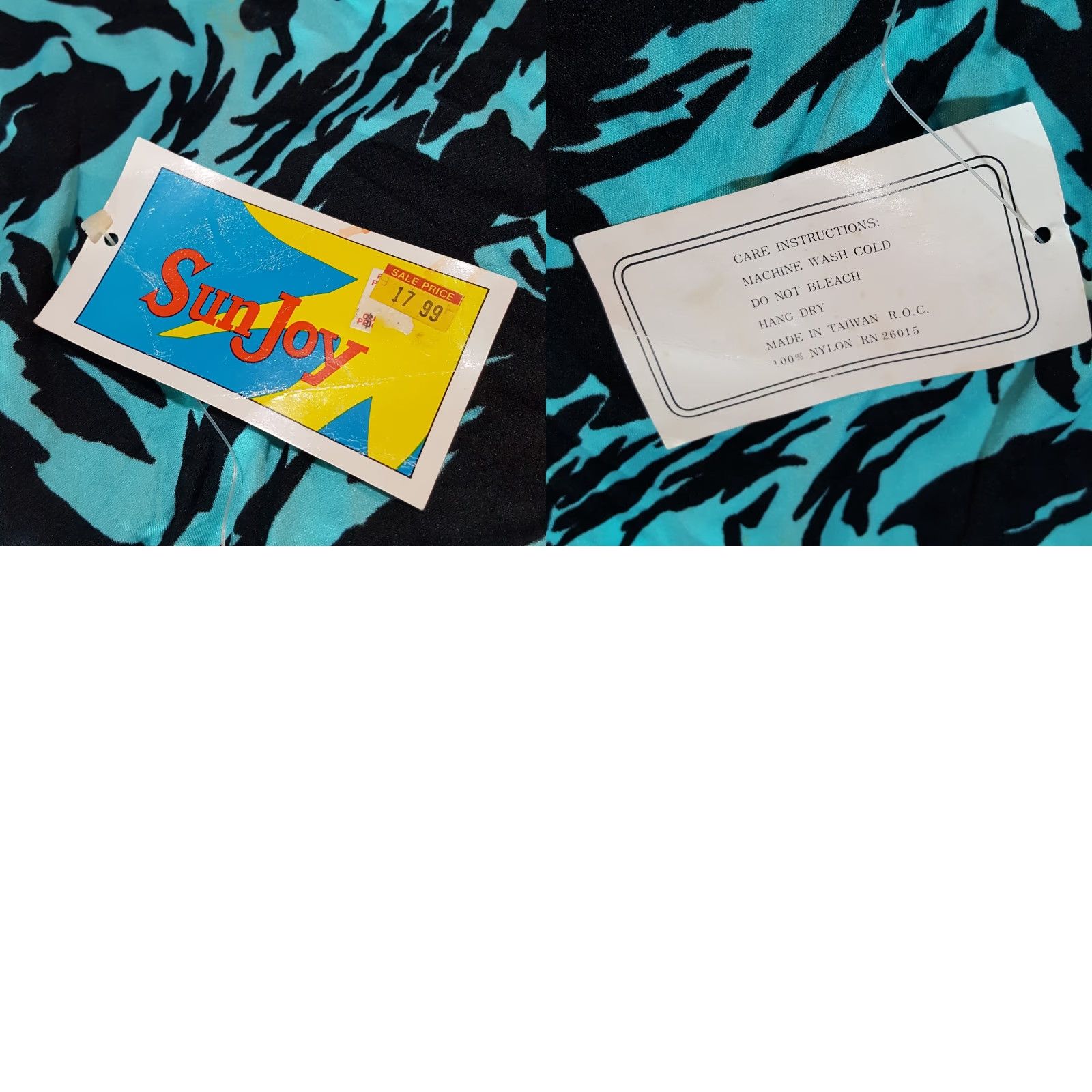 Vintage VTG 80s Cyan Tiger Halter Women's Size S One Piece Bikini Swim Suit Blue Retro SunJoy Size S / US 4 / IT 40 - 9 Thumbnail