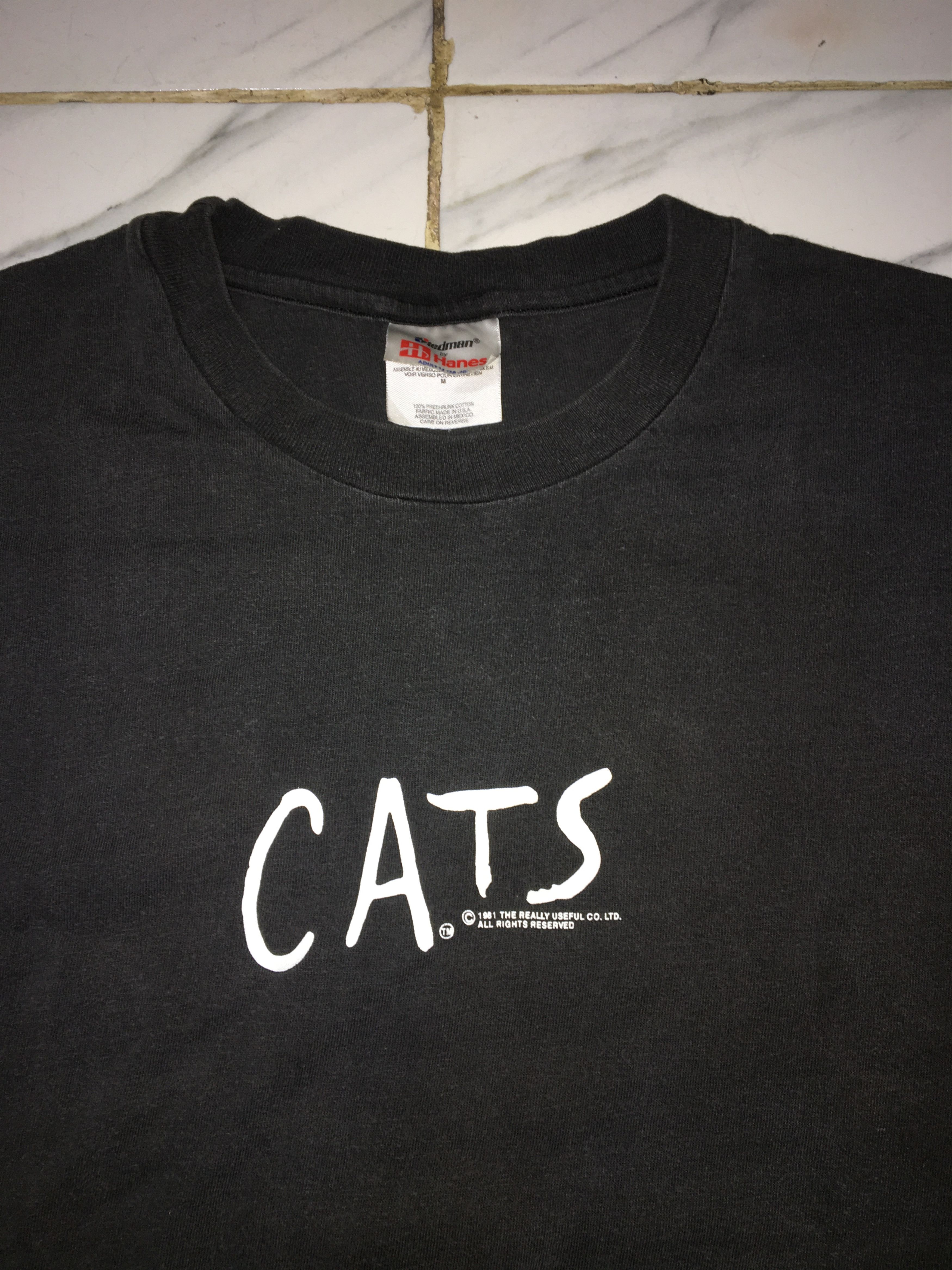 Vintage Vintage 80s Stedman by Hanes Cats The Musical Tshirt Size US M / EU 48-50 / 2 - 3 Thumbnail